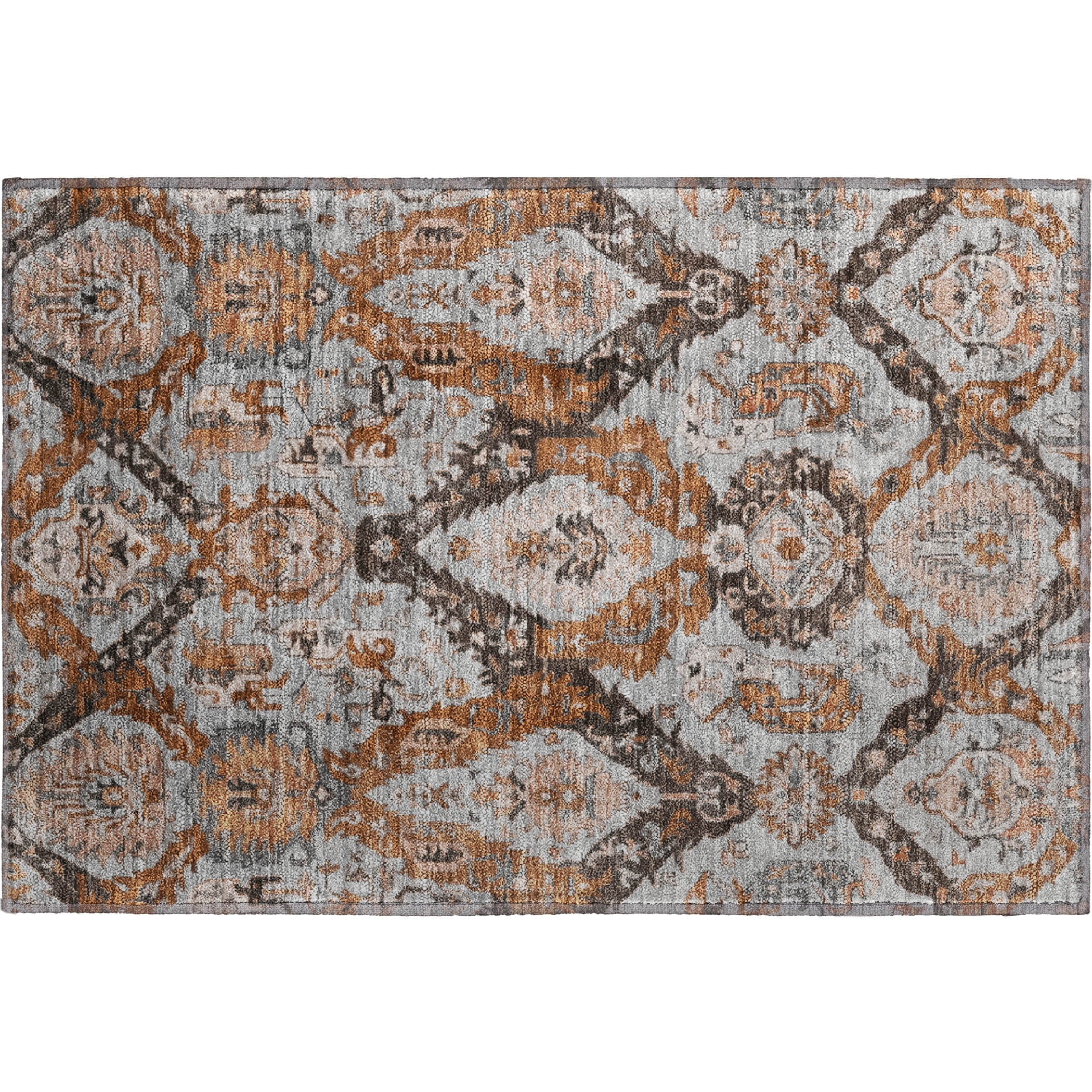 Istanbul Machine Washable Transitional Paprika Orange Rug 1'8" x 2'6" #shape_Rectangle