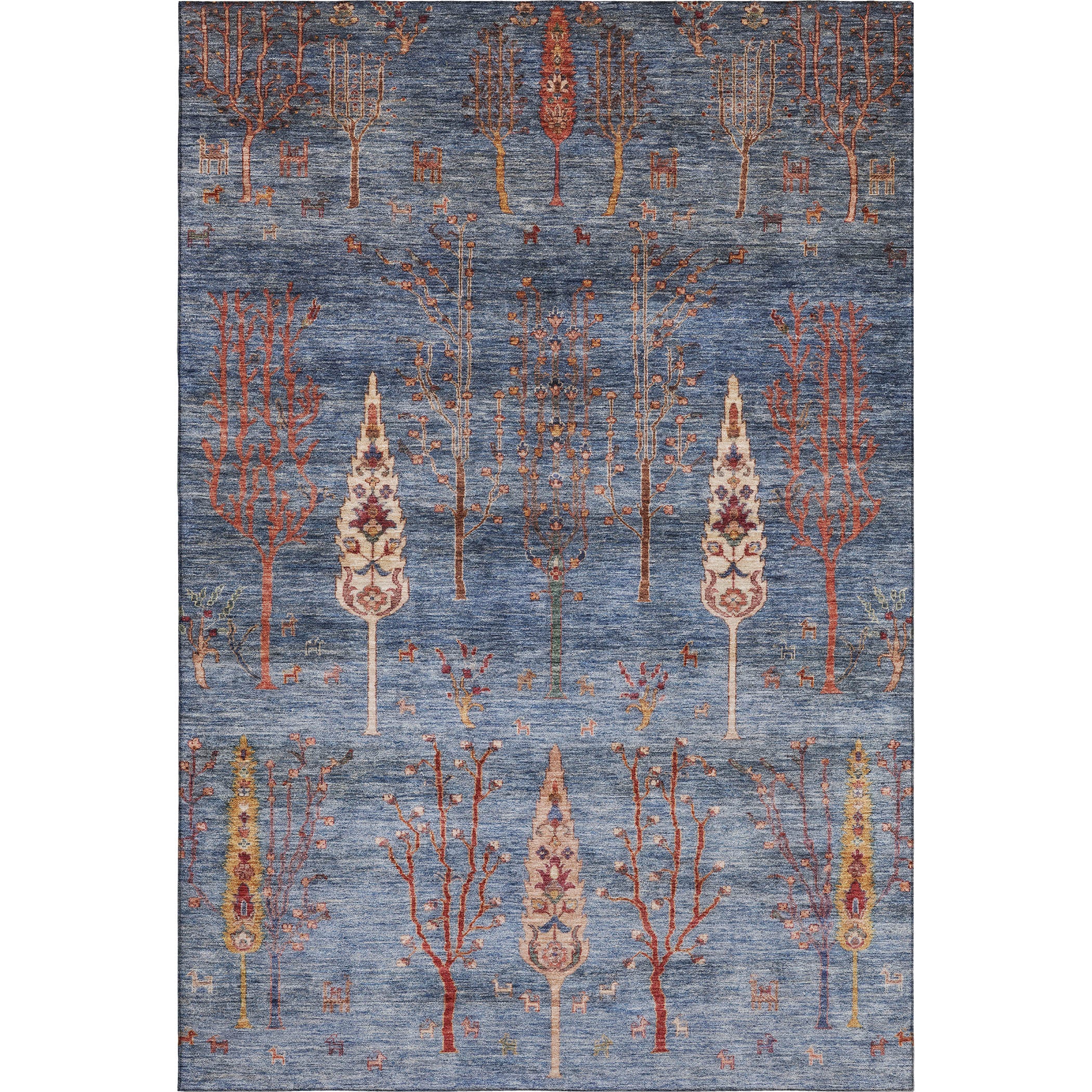 Antigua Machine Washable Transitional Blue Rug 2'6" x 3'10" #shape_Rectangle