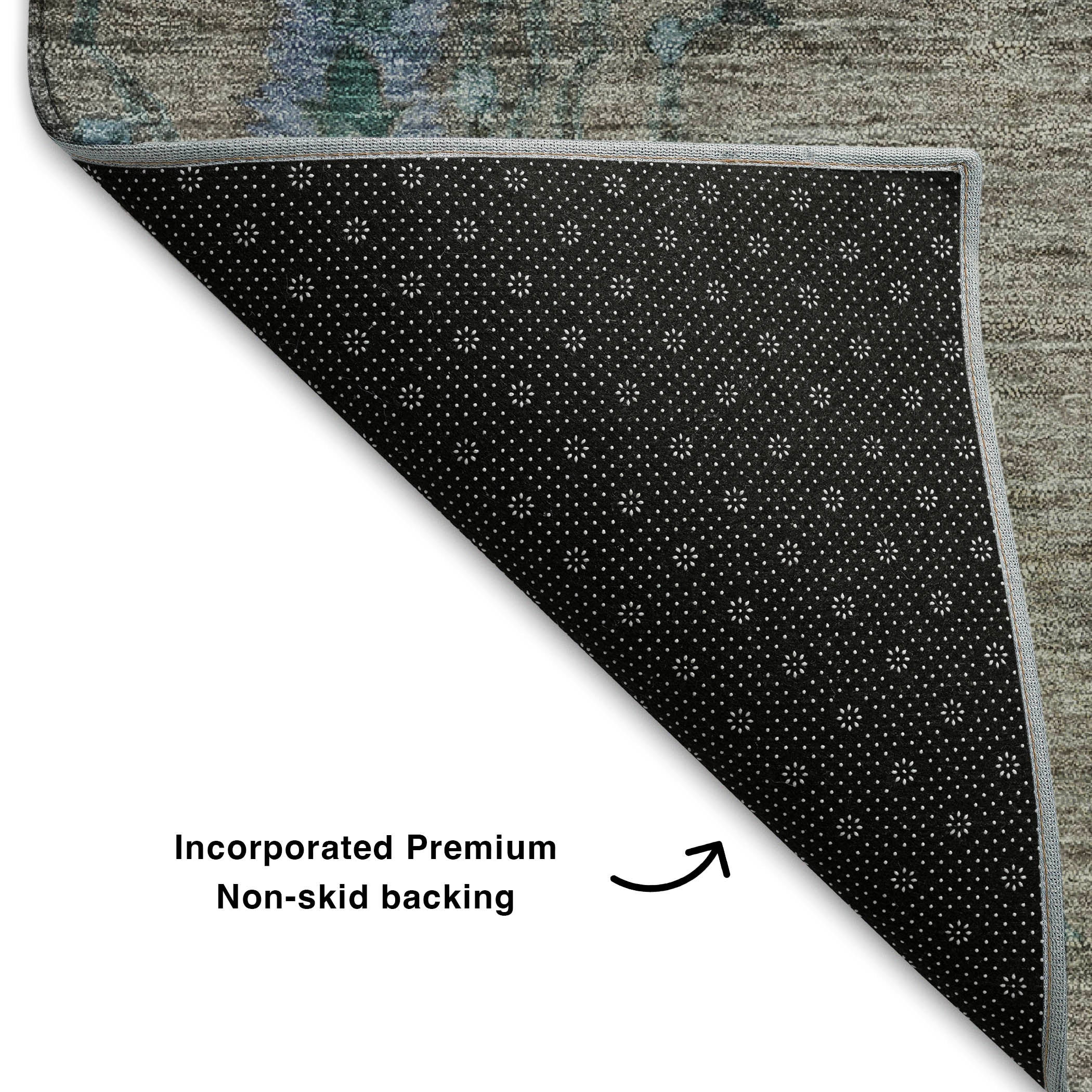 Antigua Machine Washable Transitional Brown Rug 1'8" x 2'6" #shape_Rectangle