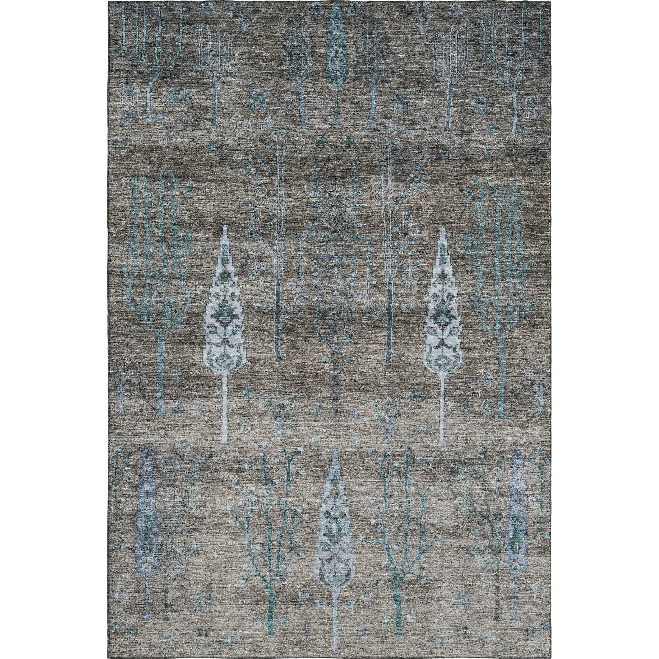 Antigua Machine Washable Transitional Brown Rug 2'6" x 3'10" #shape_Rectangle