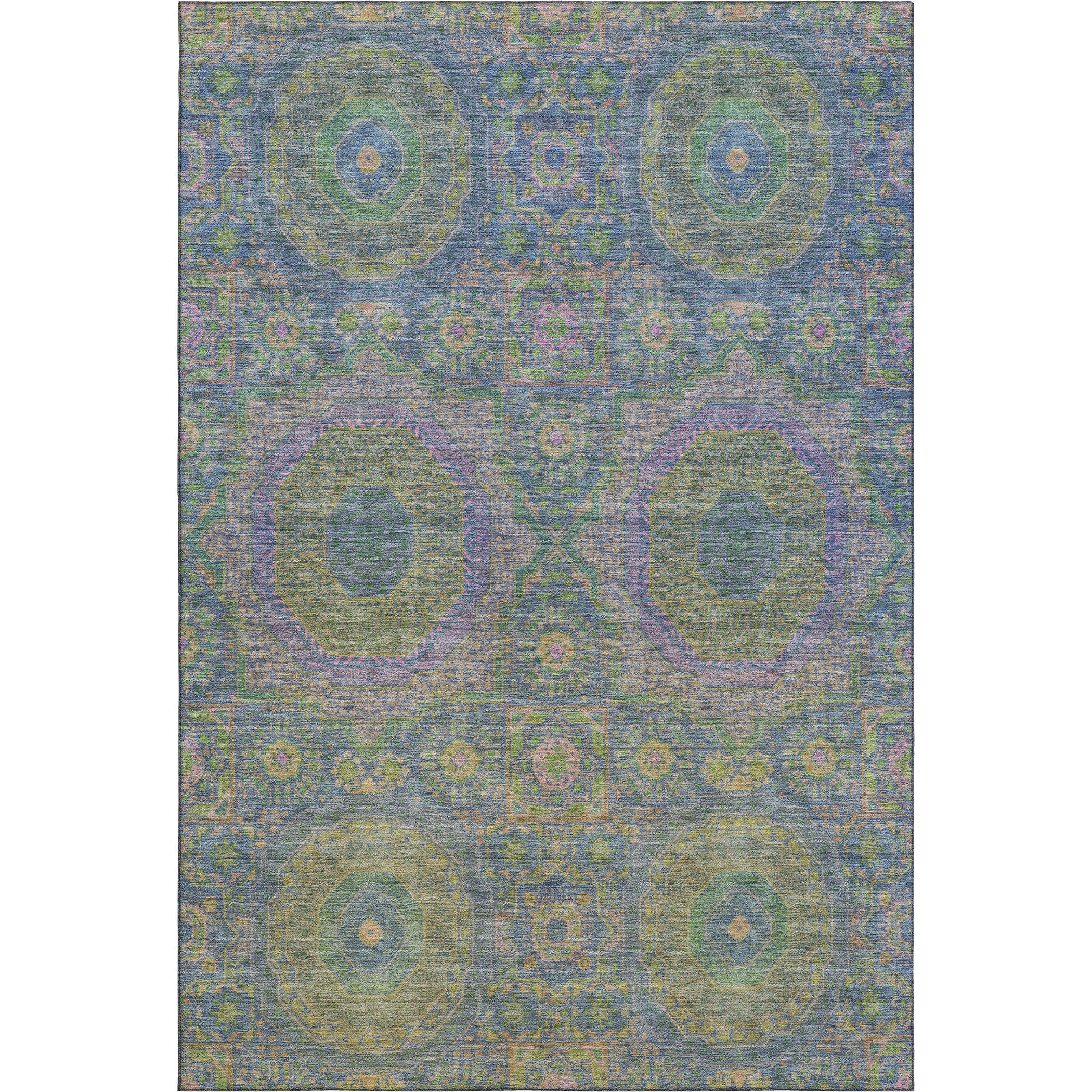 Hoi An Machine Washable Transitional Blue Rug 2'6" x 3'10" #shape_Rectangle