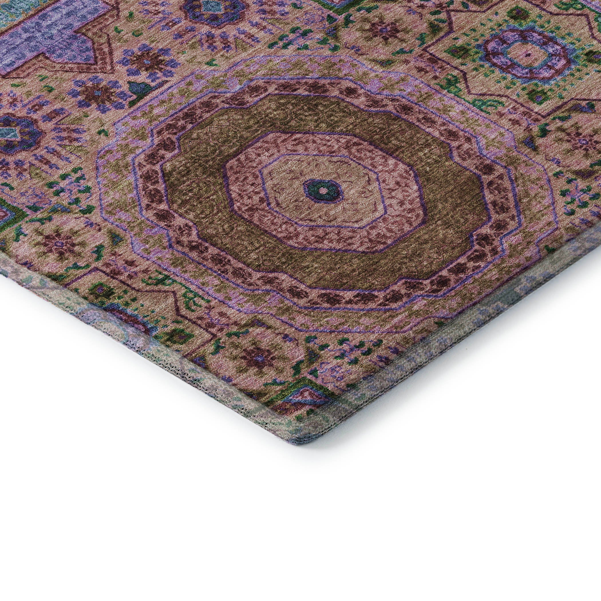 Hoi An Machine Washable Transitional Pink Rug 1'8" x 2'6" #shape_Rectangle