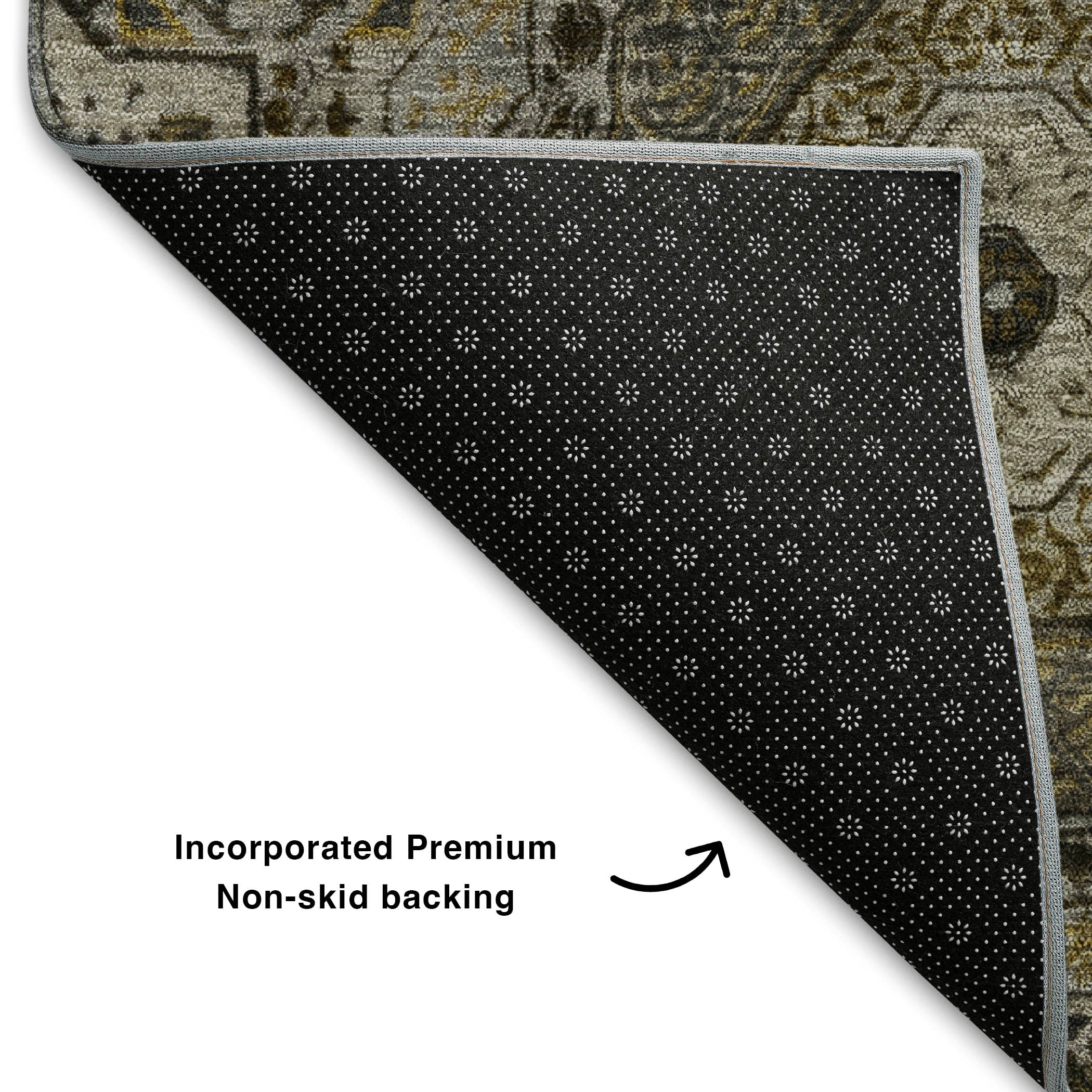 Hoi An Machine Washable Transitional Taupe Brown Rug 1'8" x 2'6" #shape_Rectangle