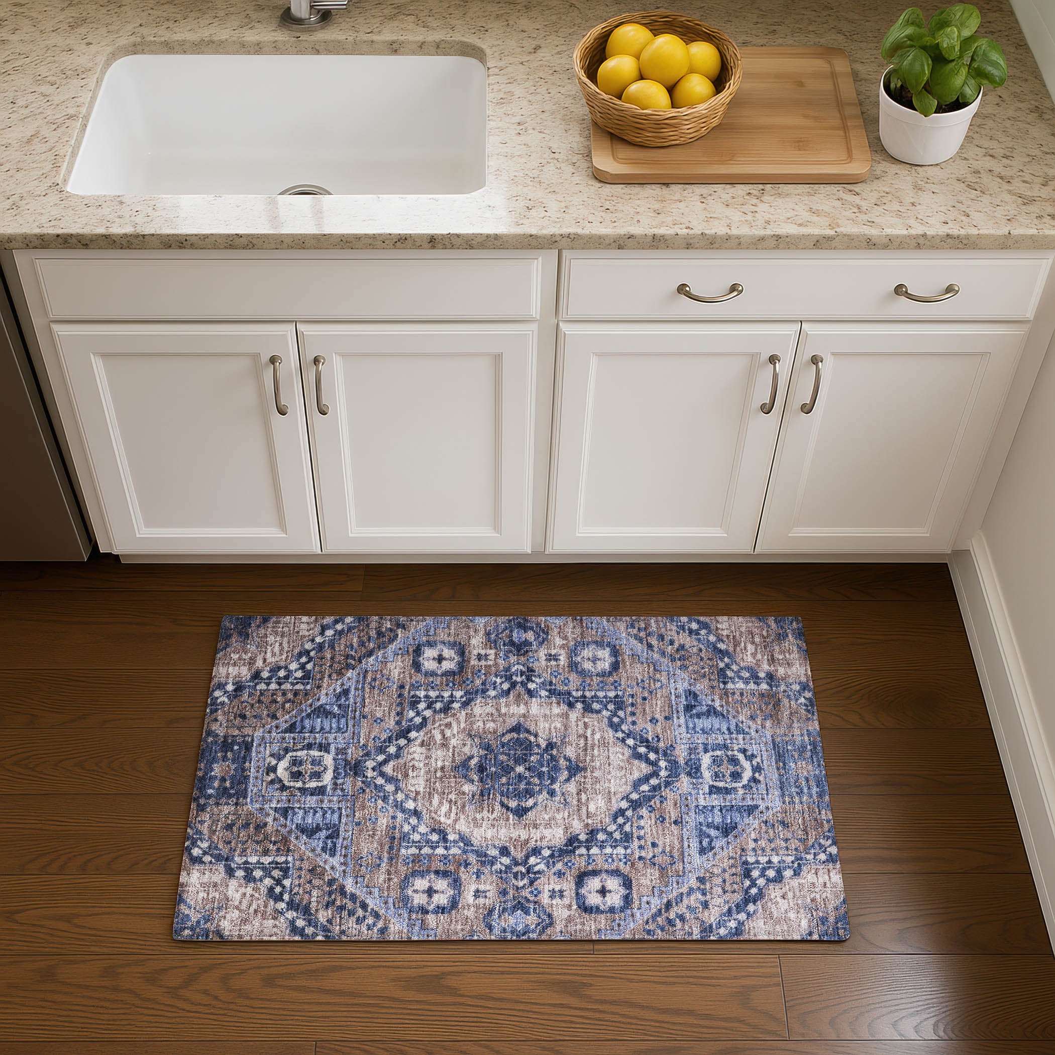 Sintra Machine Washable Transitional Brown Rug 1'8" x 2'6" #shape_Rectangle