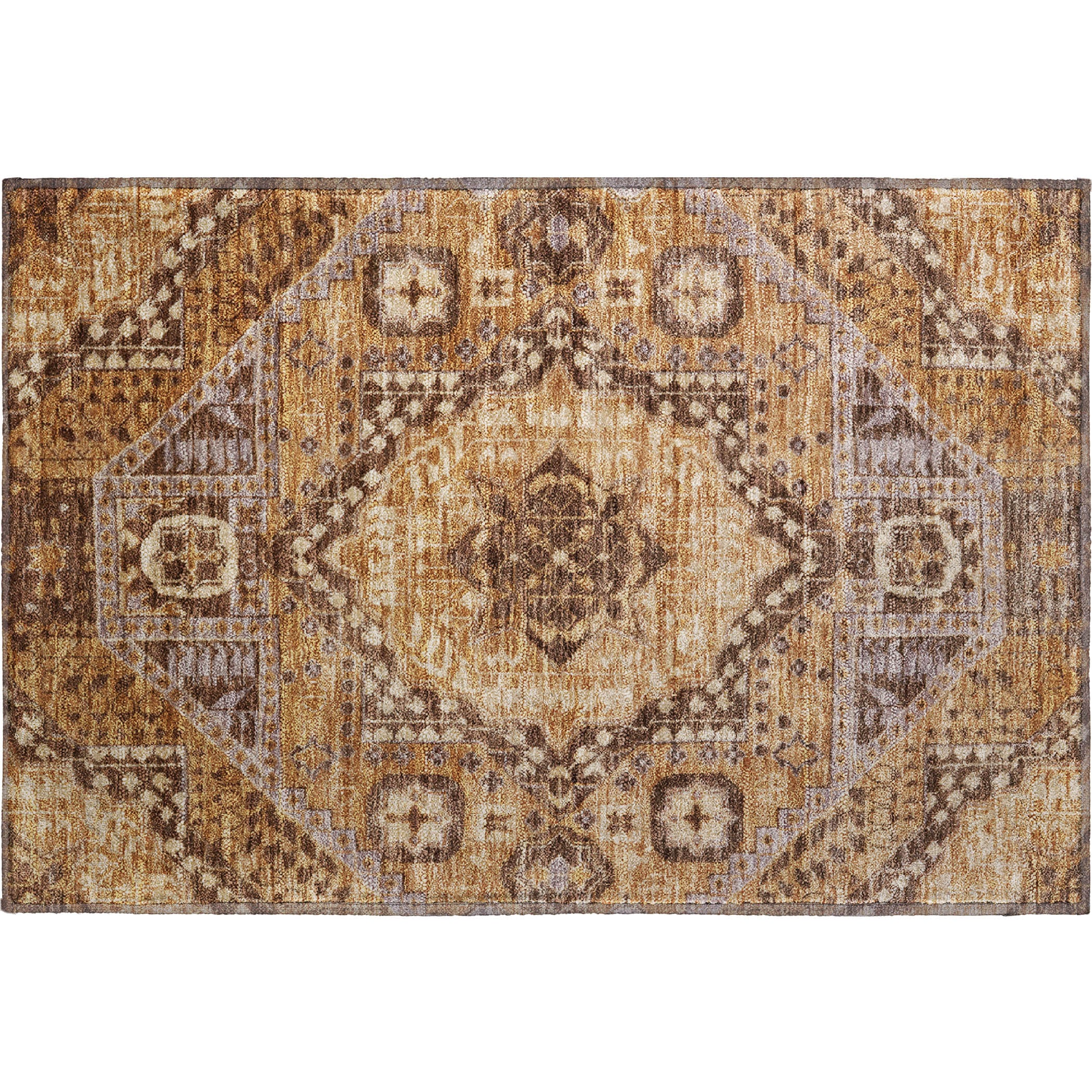 Sintra Machine Washable Transitional Copper Orange Rug 1'8" x 2'6" #shape_Rectangle