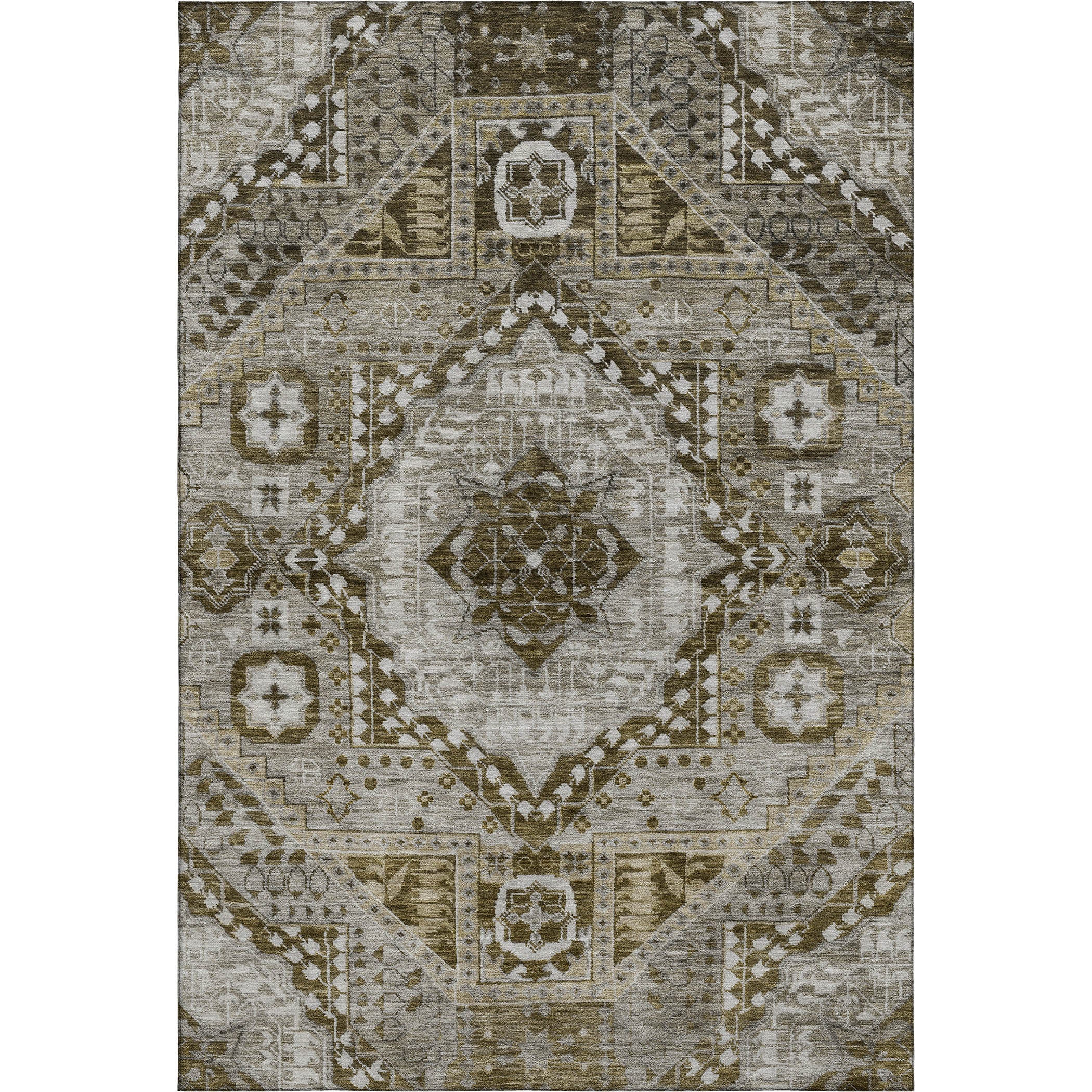 Sintra Machine Washable Transitional Khaki Brown Rug 2'6" x 3'10" #shape_Rectangle