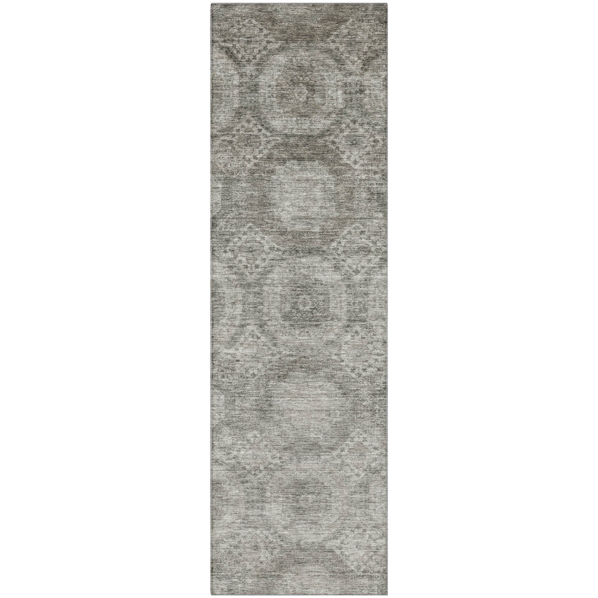 Sarajevo Machine Washable Transitional Pewter Gray Rug 2'3" x 7'6" #shape_Runner