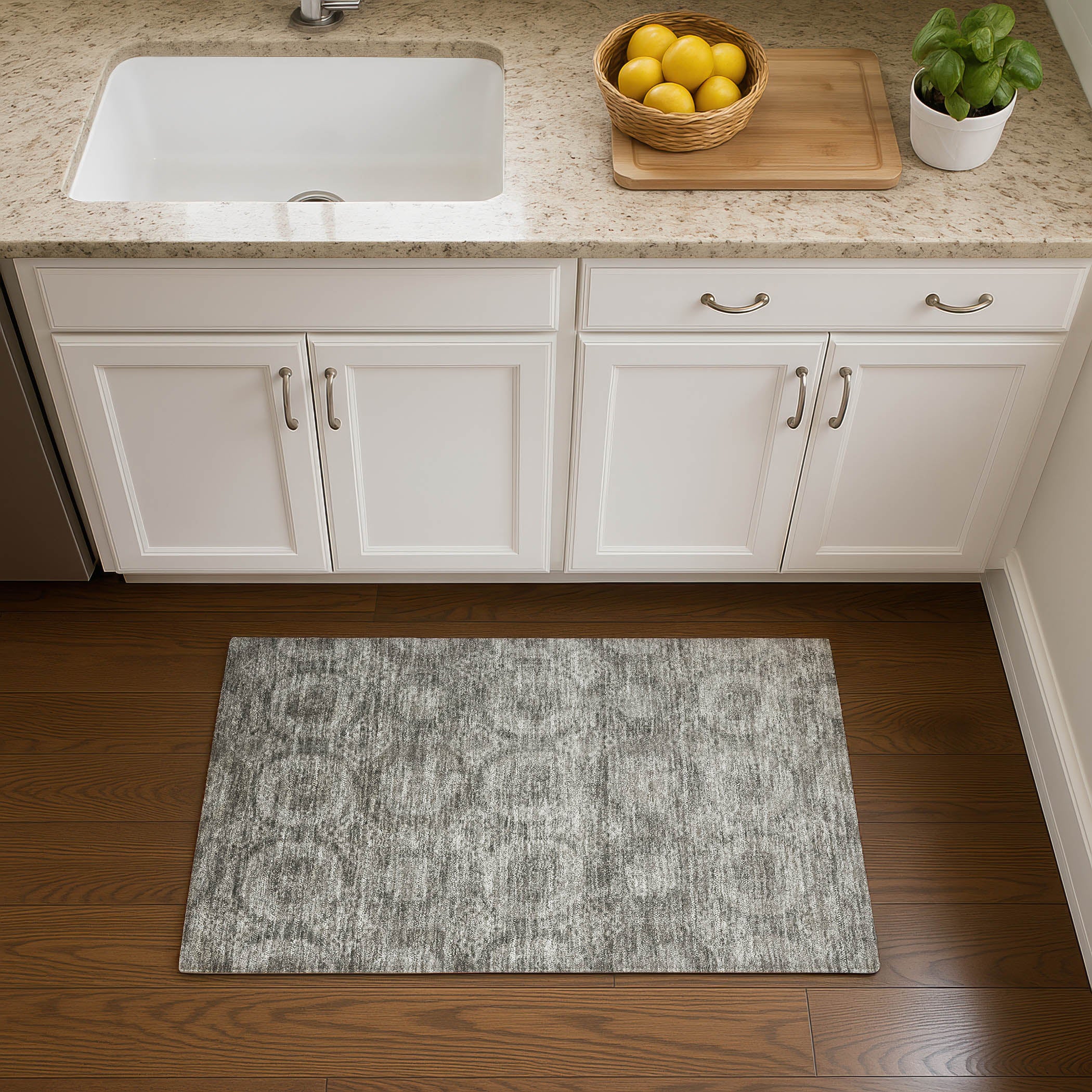 Sarajevo Machine Washable Transitional Pewter Gray Rug 1'8" x 2'6" #shape_Rectangle