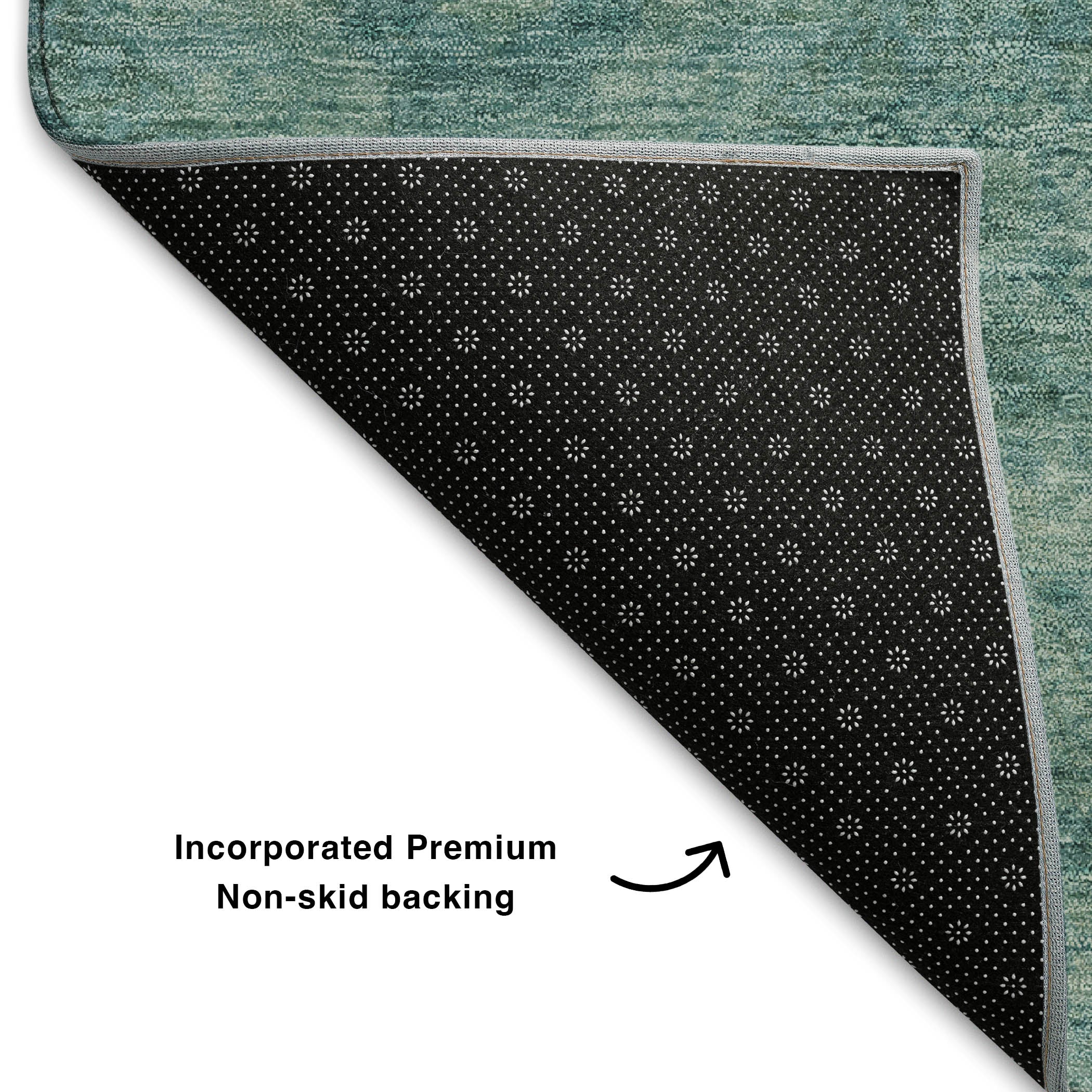 Sarajevo Machine Washable Transitional Teal Rug 1'8" x 2'6" #shape_Rectangle
