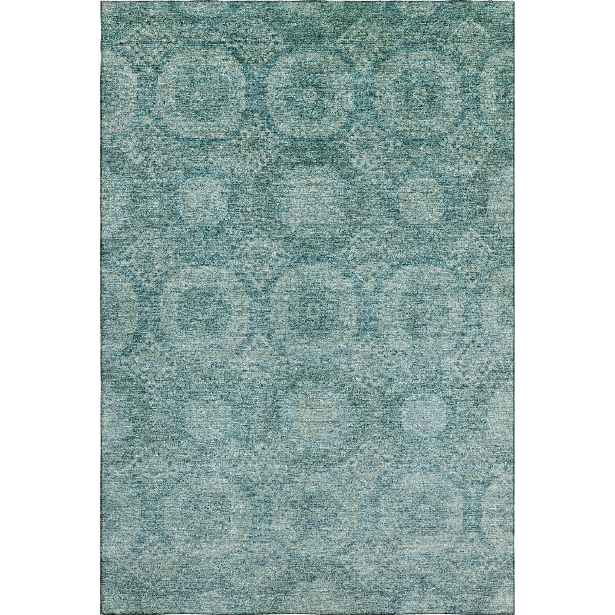 Sarajevo Machine Washable Transitional Teal Rug 2'6" x 3'10" #shape_Rectangle