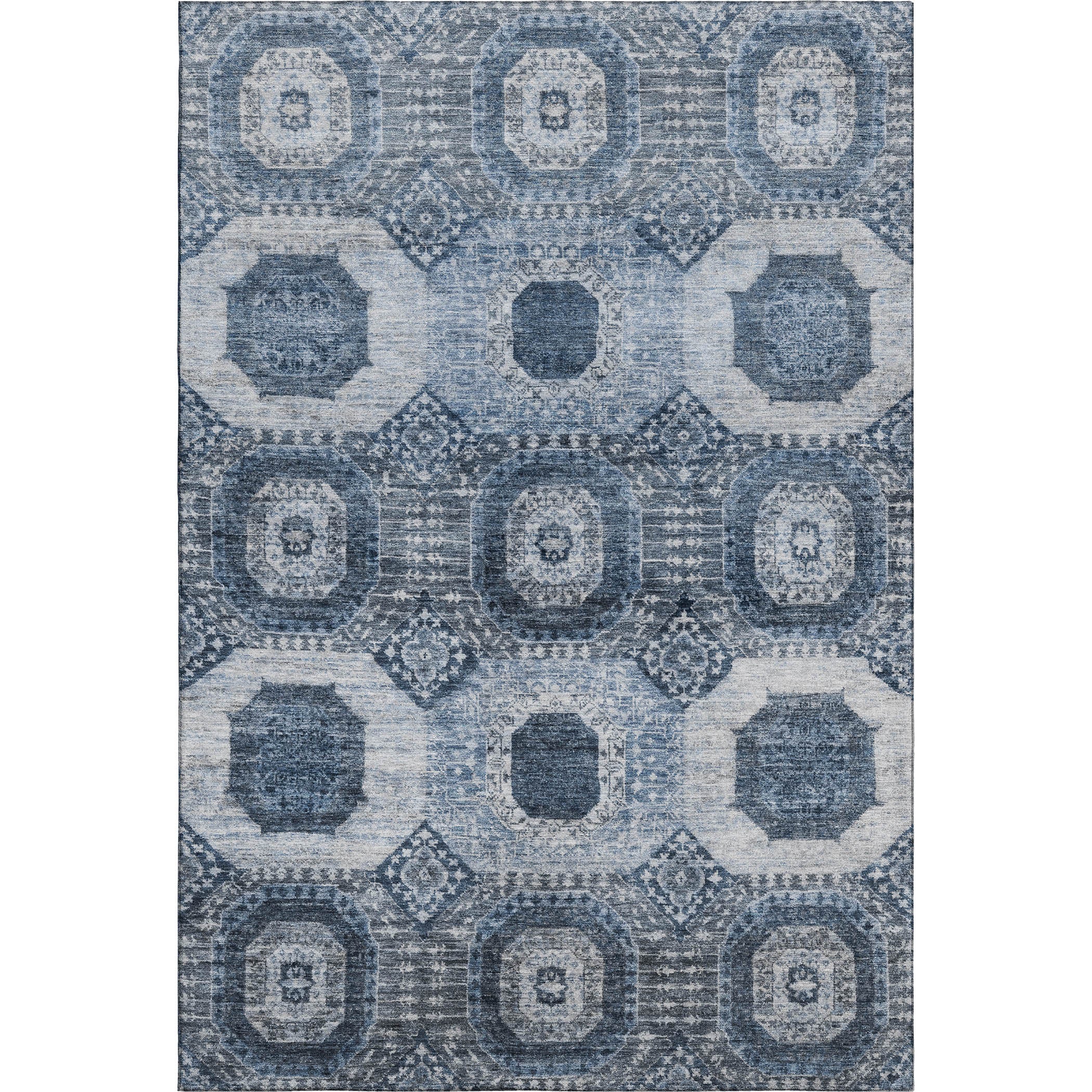 Vienna Machine Washable Transitional Blue Rug 2'6" x 3'10" #shape_Rectangle