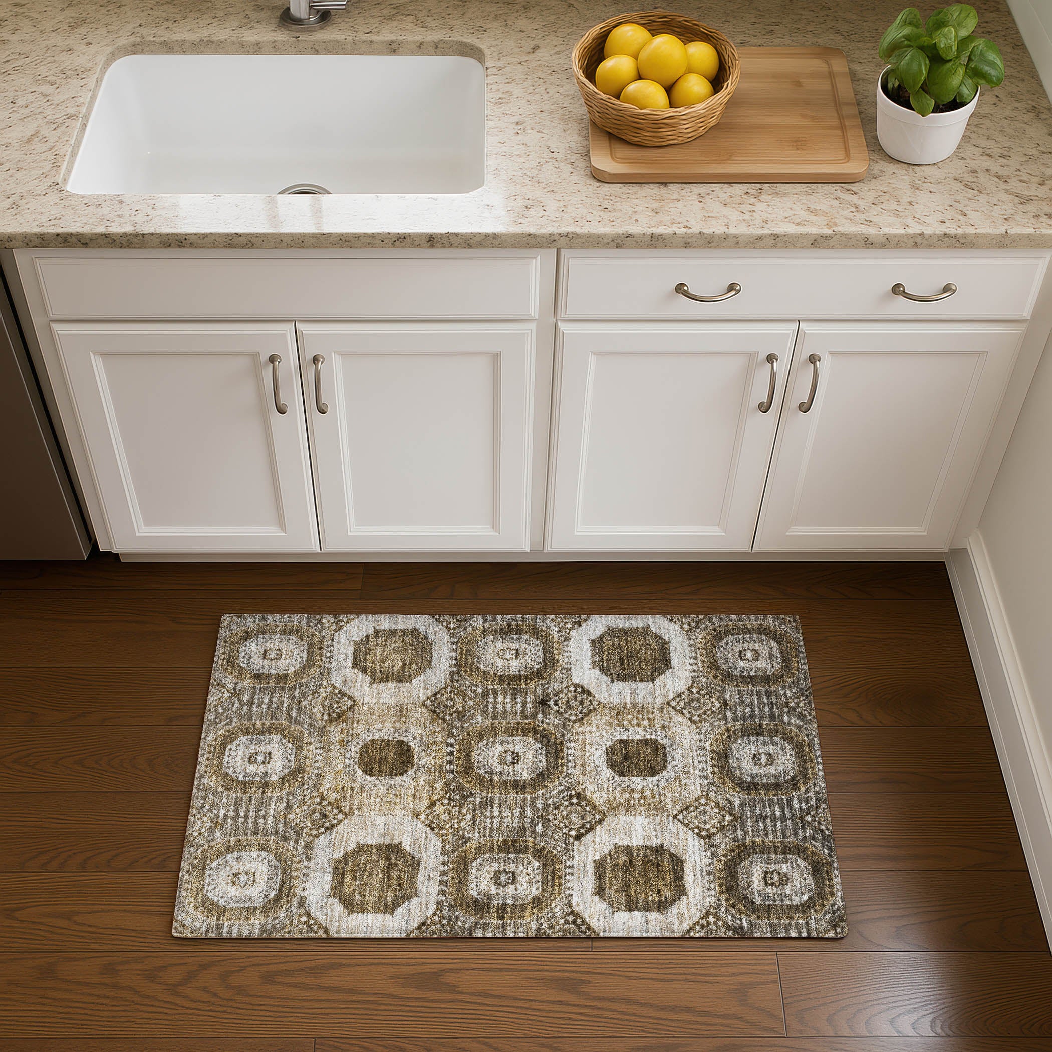 Vienna Machine Washable Transitional Brown Rug 1'8" x 2'6" #shape_Rectangle