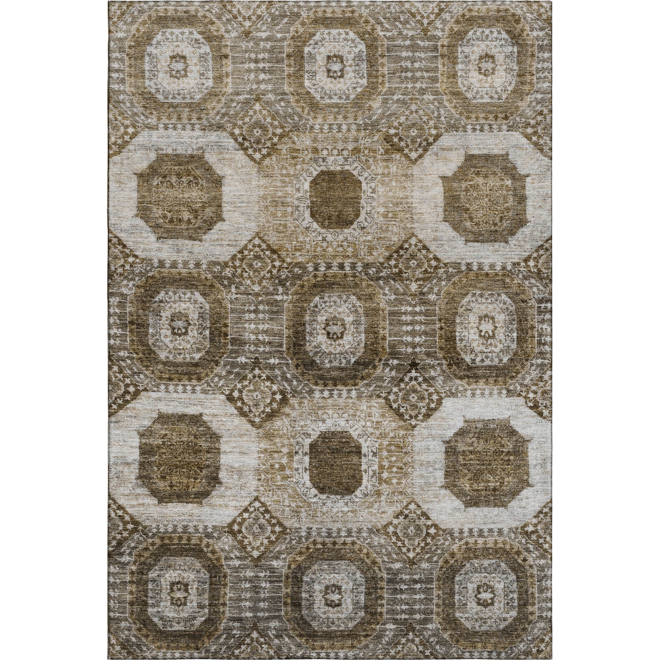 Vienna Machine Washable Transitional Brown Rug 2'6" x 3'10" #shape_Rectangle