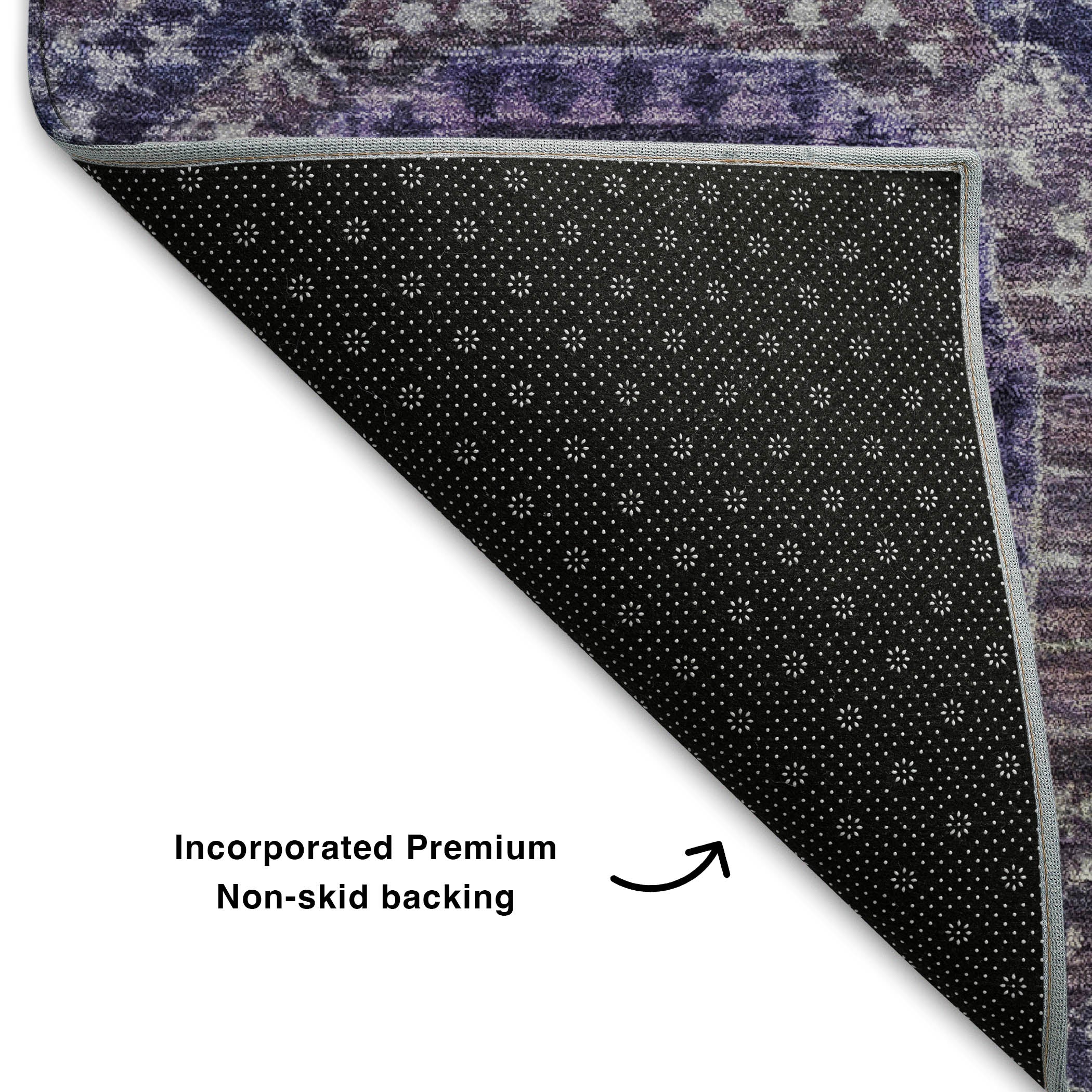 Vienna Machine Washable Transitional Purple Rug 1'8" x 2'6" #shape_Rectangle
