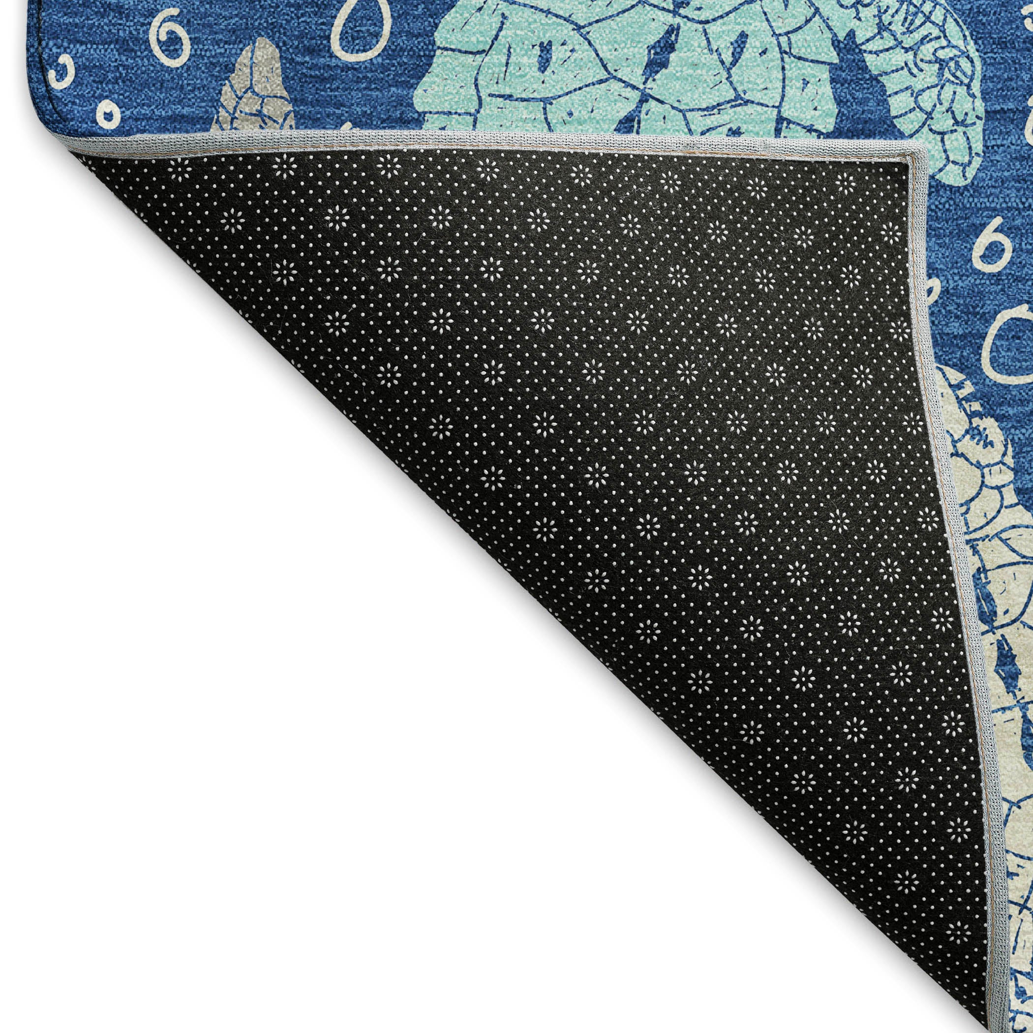 Cartagena Machine Washable Coastal Blue Rug 1'8" x 2'6" #shape_Rectangle