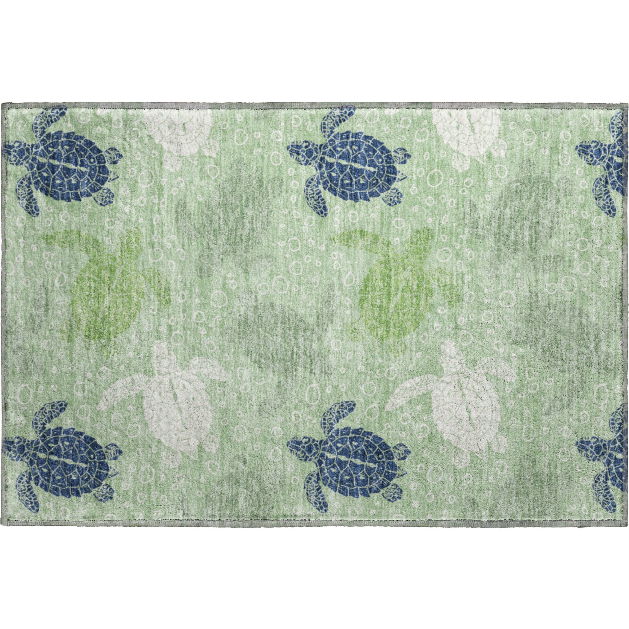 Cartagena Machine Washable Coastal Green Rug 1'8" x 2'6" #shape_Rectangle