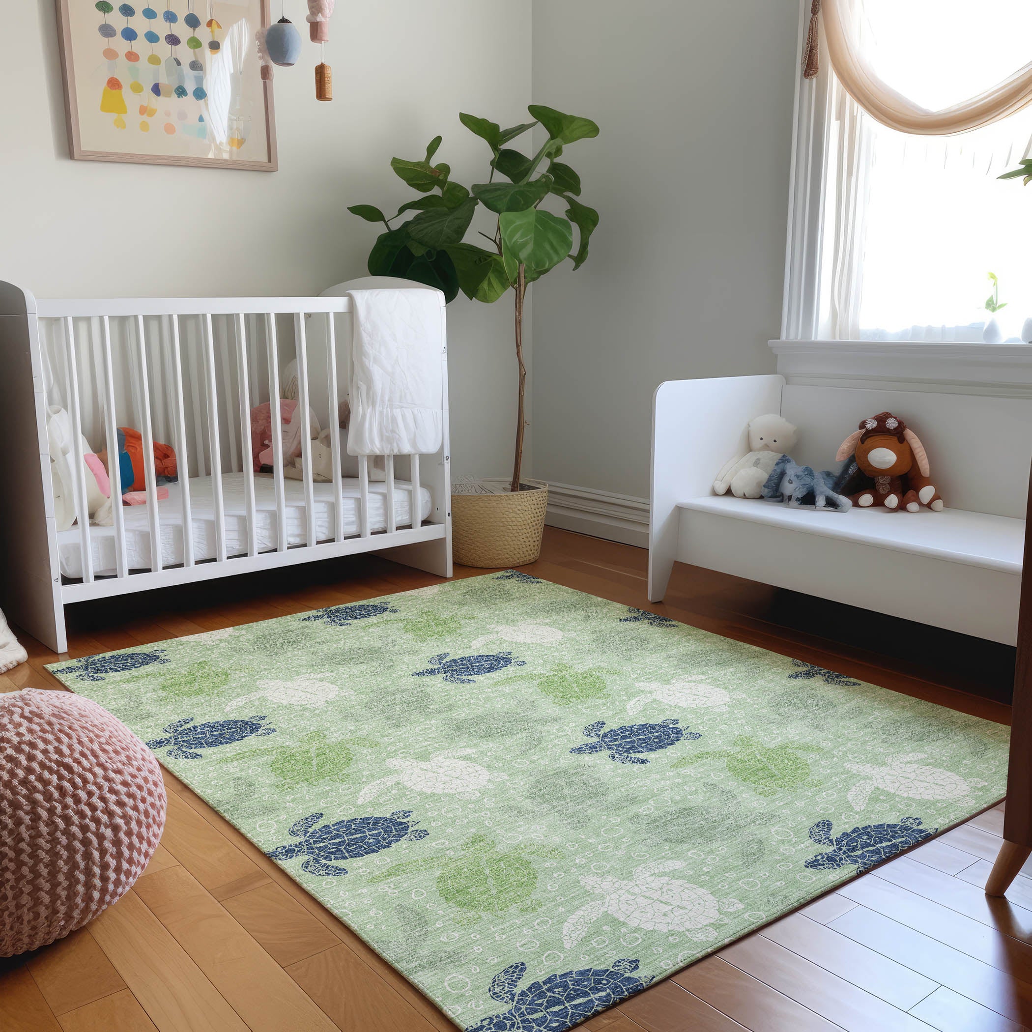 Cartagena Machine Washable Coastal Green Rug 2'6" x 3'10" #shape_Rectangle
