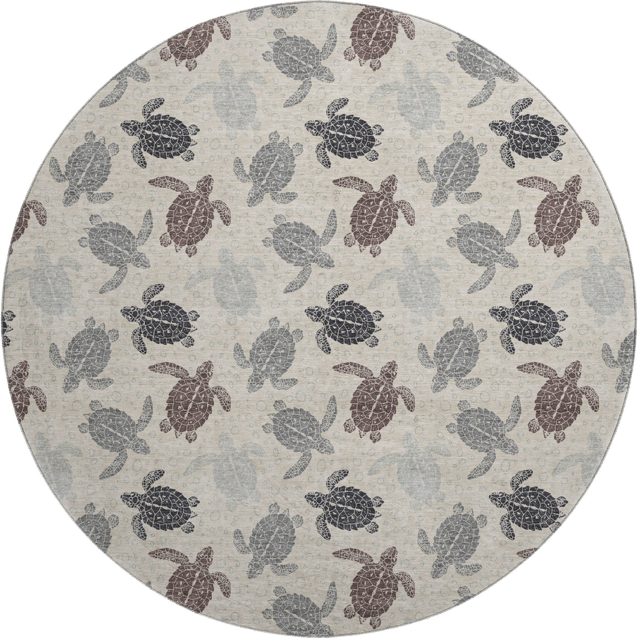 Cartagena Machine Washable Coastal Sand Beige Rug 8' x 8' #shape_Round