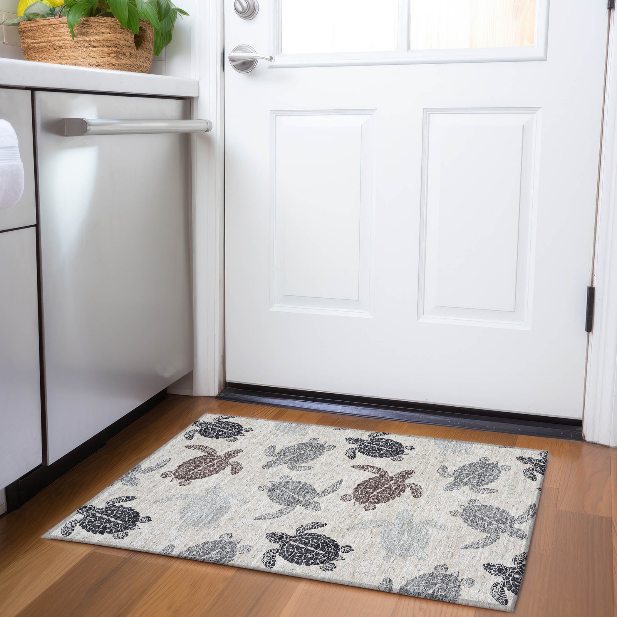 Cartagena Machine Washable Coastal Sand Beige Rug 1'8" x 2'6" #shape_Rectangle