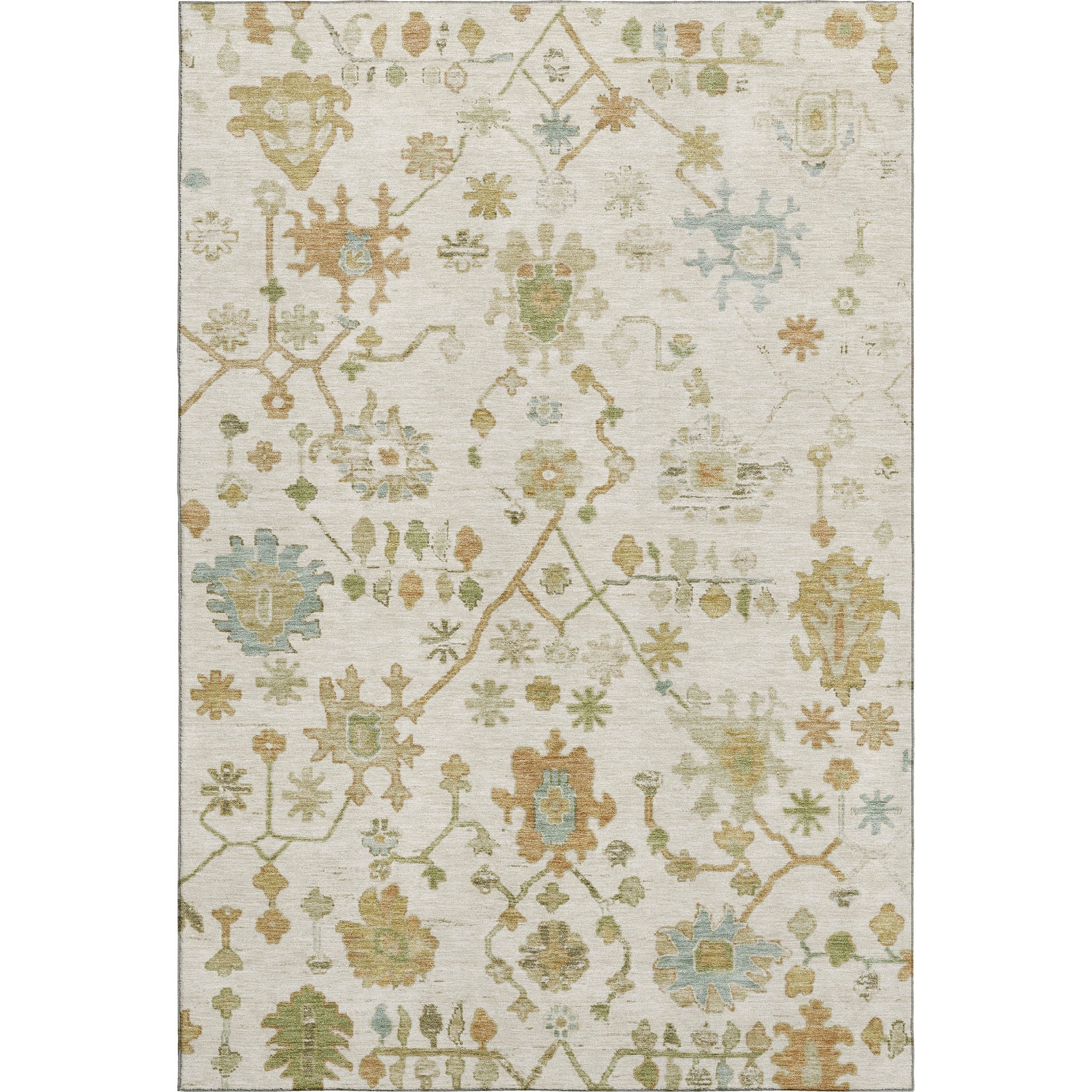 Bern Machine Washable Traditional Ivory Rug 2'6" x 3'10" #shape_Rectangle
