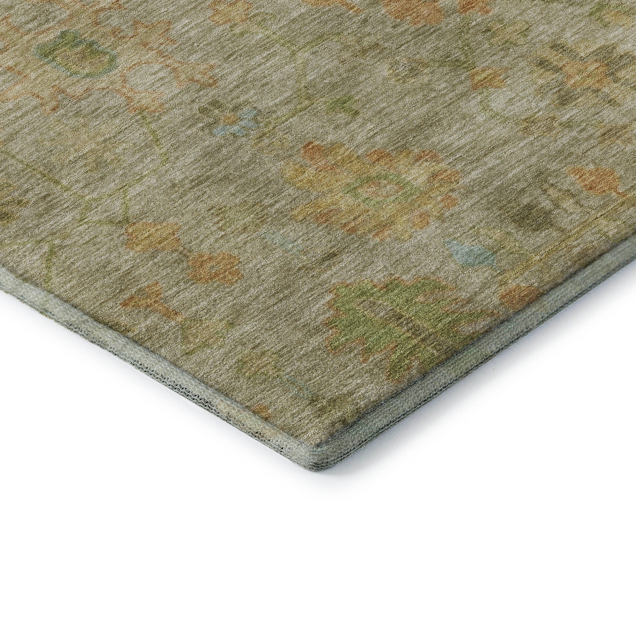 Bern Machine Washable Traditional Sage Green Rug 1'8" x 2'6" #shape_Rectangle