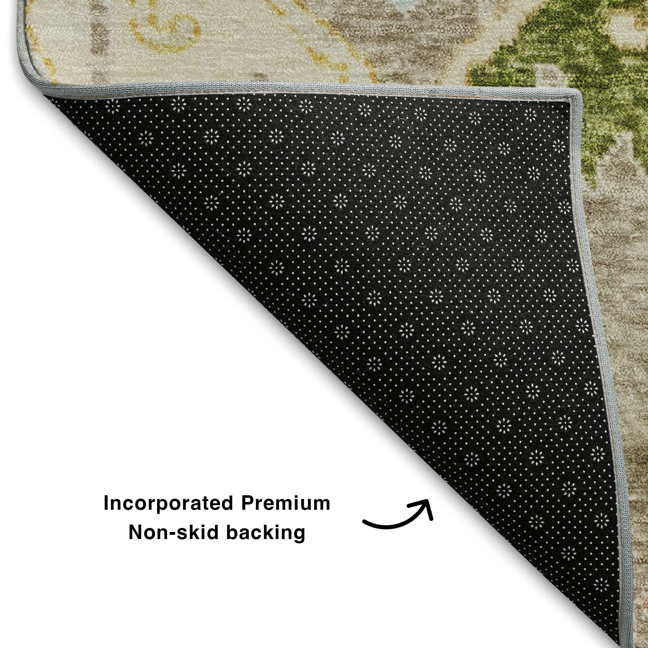 Hoi An Machine Washable Transitional Beige Brown Rug 1'8" x 2'6" #shape_Rectangle