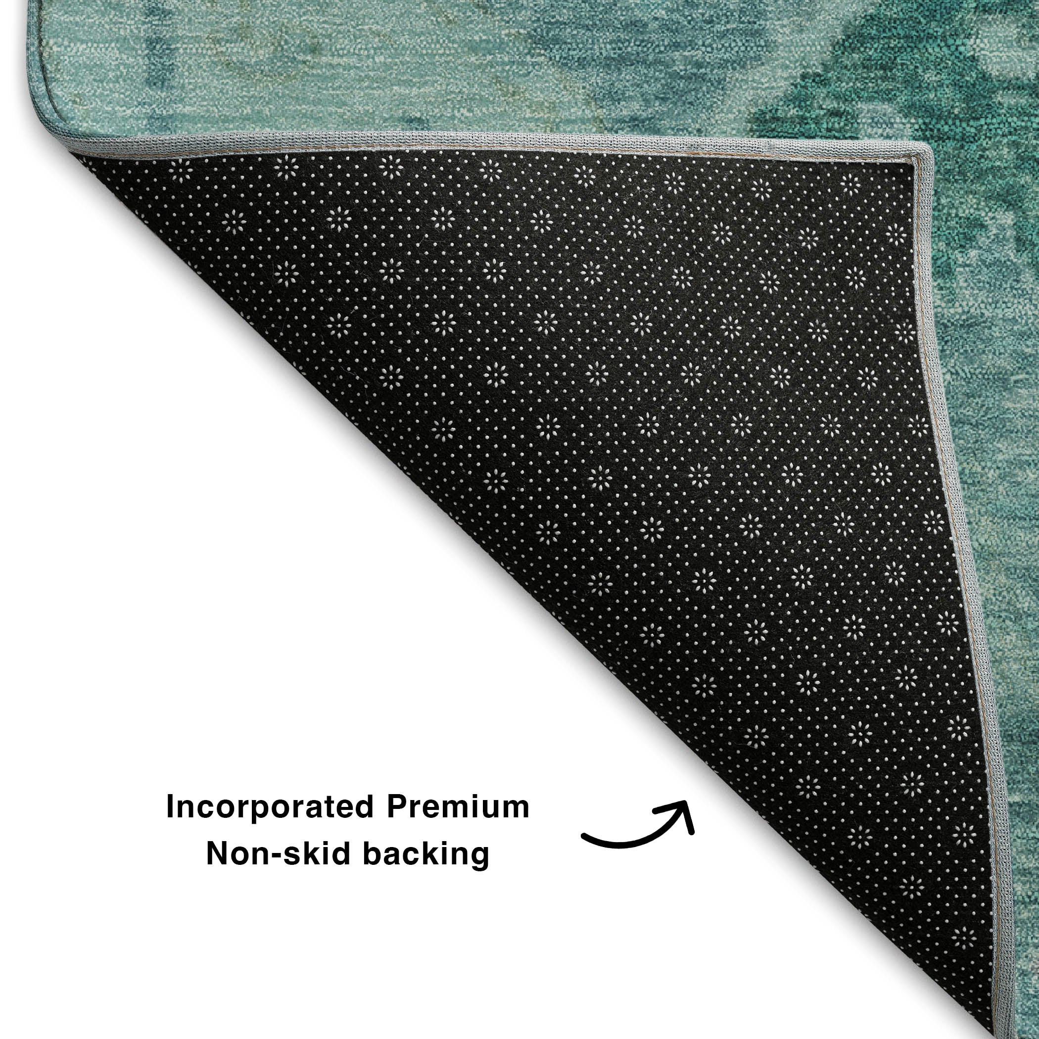Hoi An Machine Washable Transitional Blue Rug 1'8" x 2'6" #shape_Rectangle