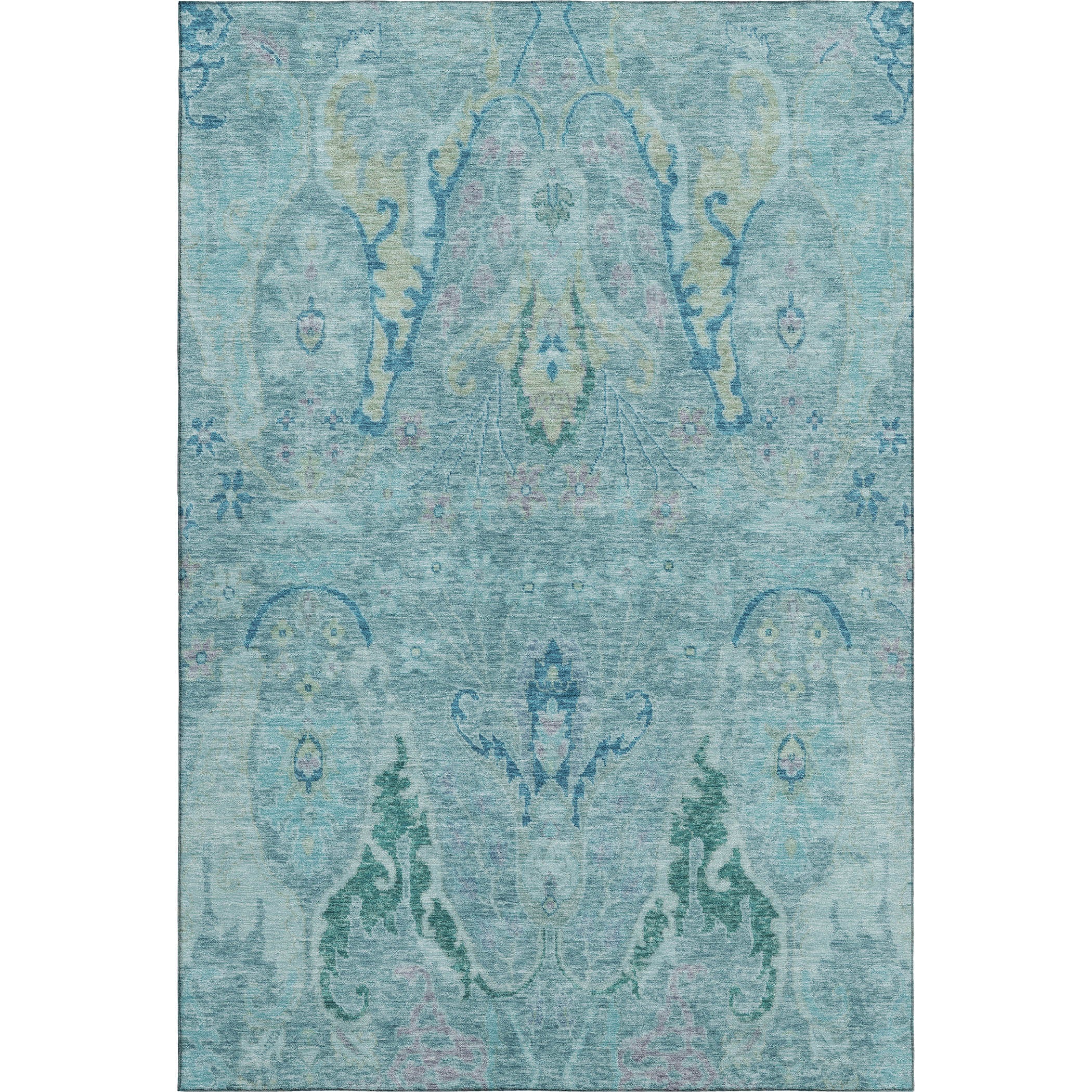 Hoi An Machine Washable Transitional Blue Rug 2'6" x 3'10" #shape_Rectangle
