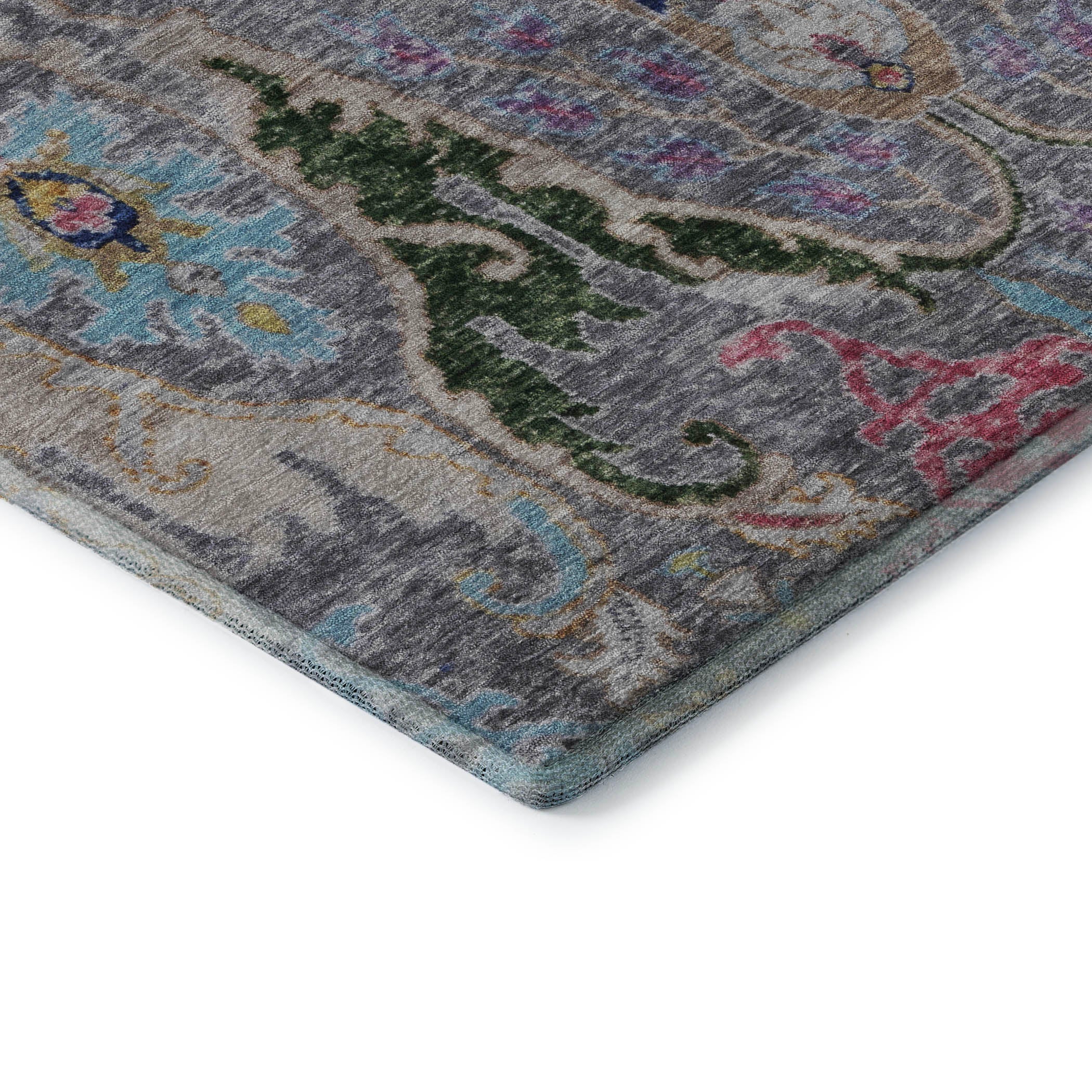 Hoi An Machine Washable Transitional Gray Rug 1'8" x 2'6" #shape_Rectangle
