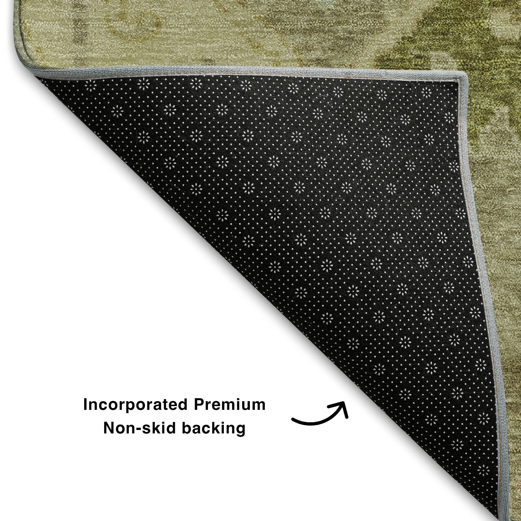 Hoi An Machine Washable Transitional Khaki Brown Rug 1'8" x 2'6" #shape_Rectangle