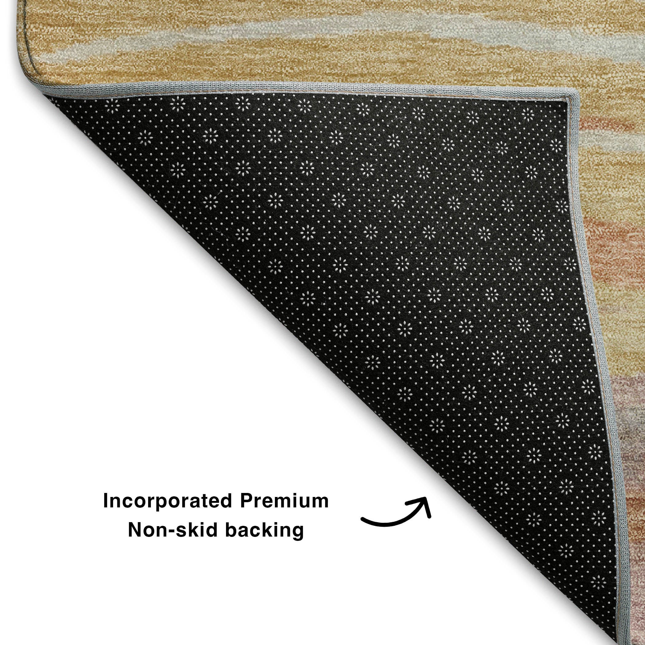 Athens Machine Washable Transitional Salmon Orange Rug 1'8" x 2'6" #shape_Rectangle