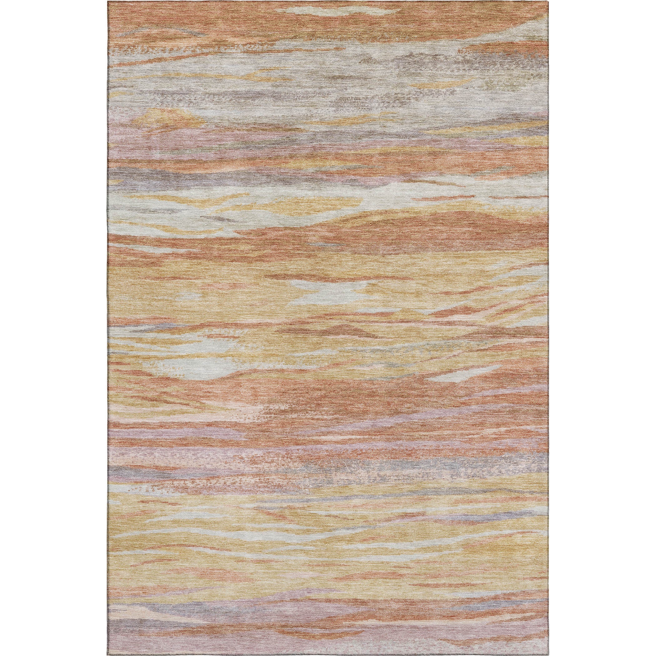 Athens Machine Washable Transitional Salmon Orange Rug 2'6" x 3'10" #shape_Rectangle