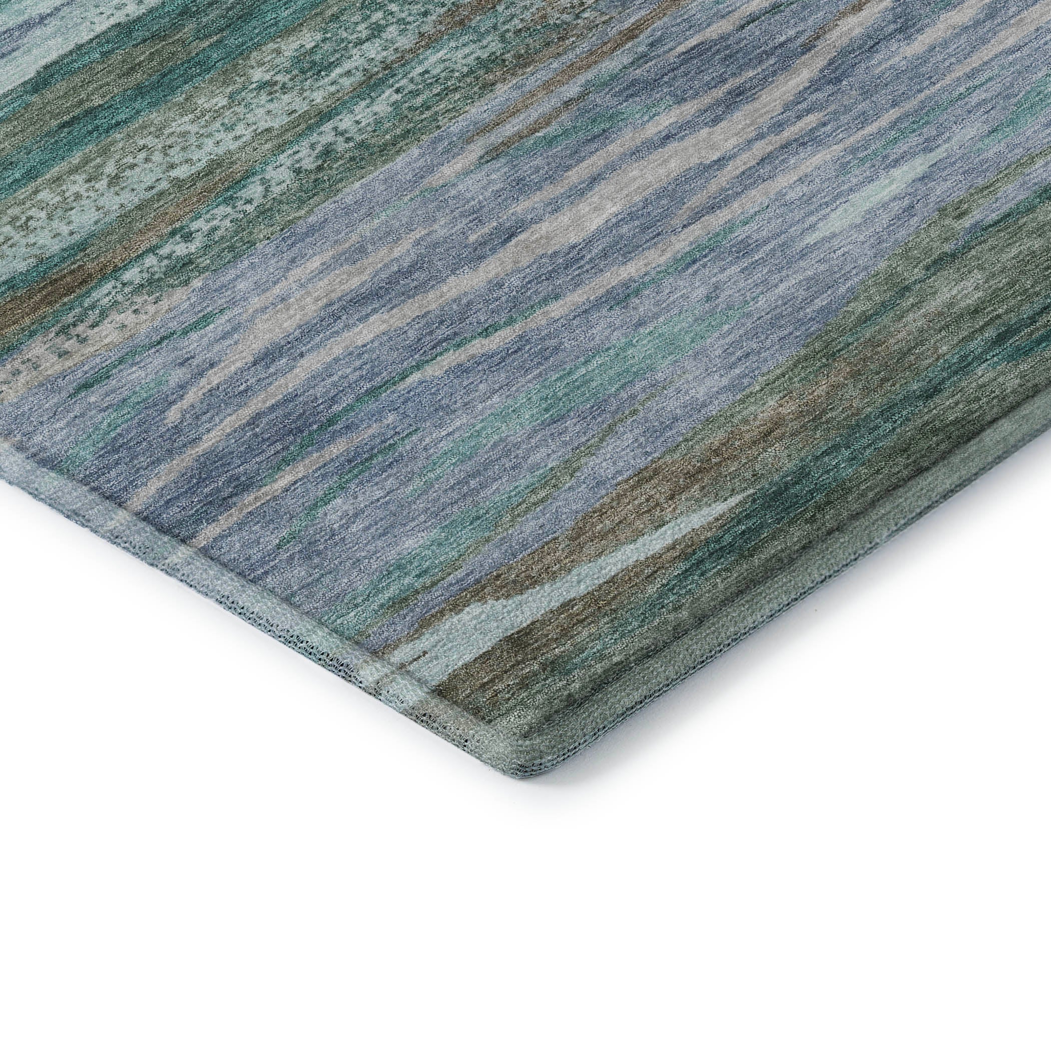 Athens Machine Washable Transitional Teal Rug 1'8" x 2'6" #shape_Rectangle