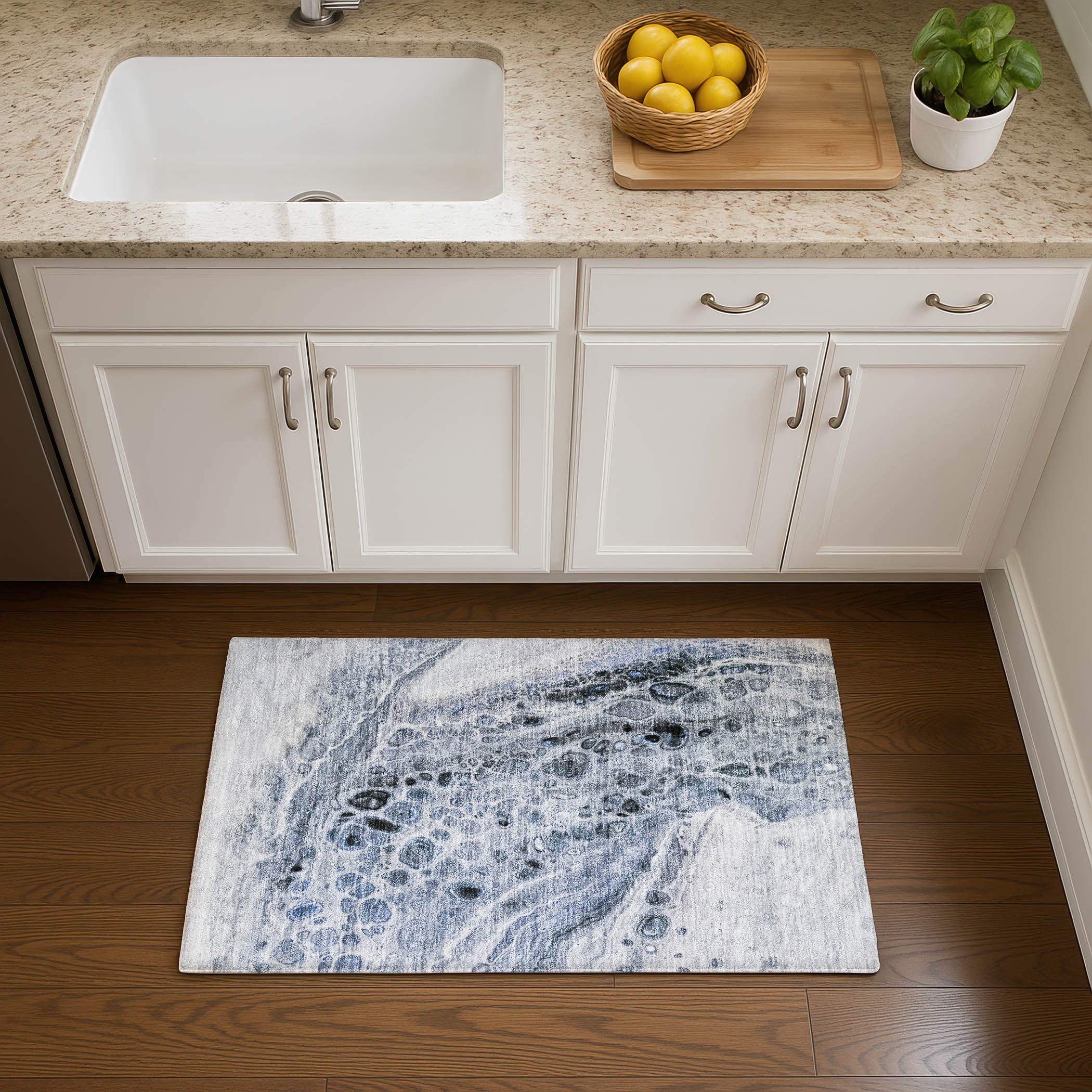 Lisbon Machine Washable Transitional Blue Rug 1'8" x 2'6" #shape_Rectangle