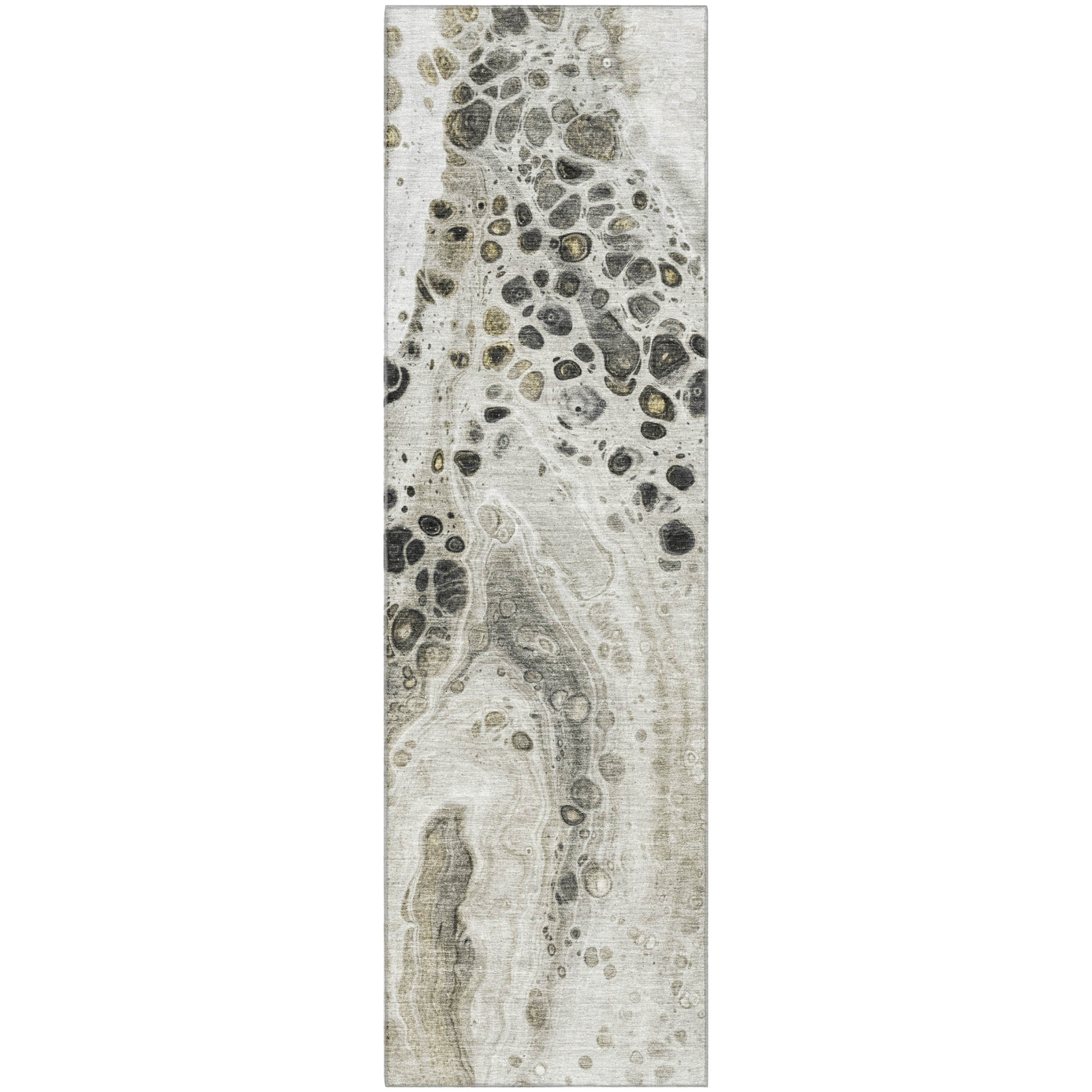 Bruges Machine Washable Transitional Taupe Brown Rug 2'3" x 7'6" #shape_Runner