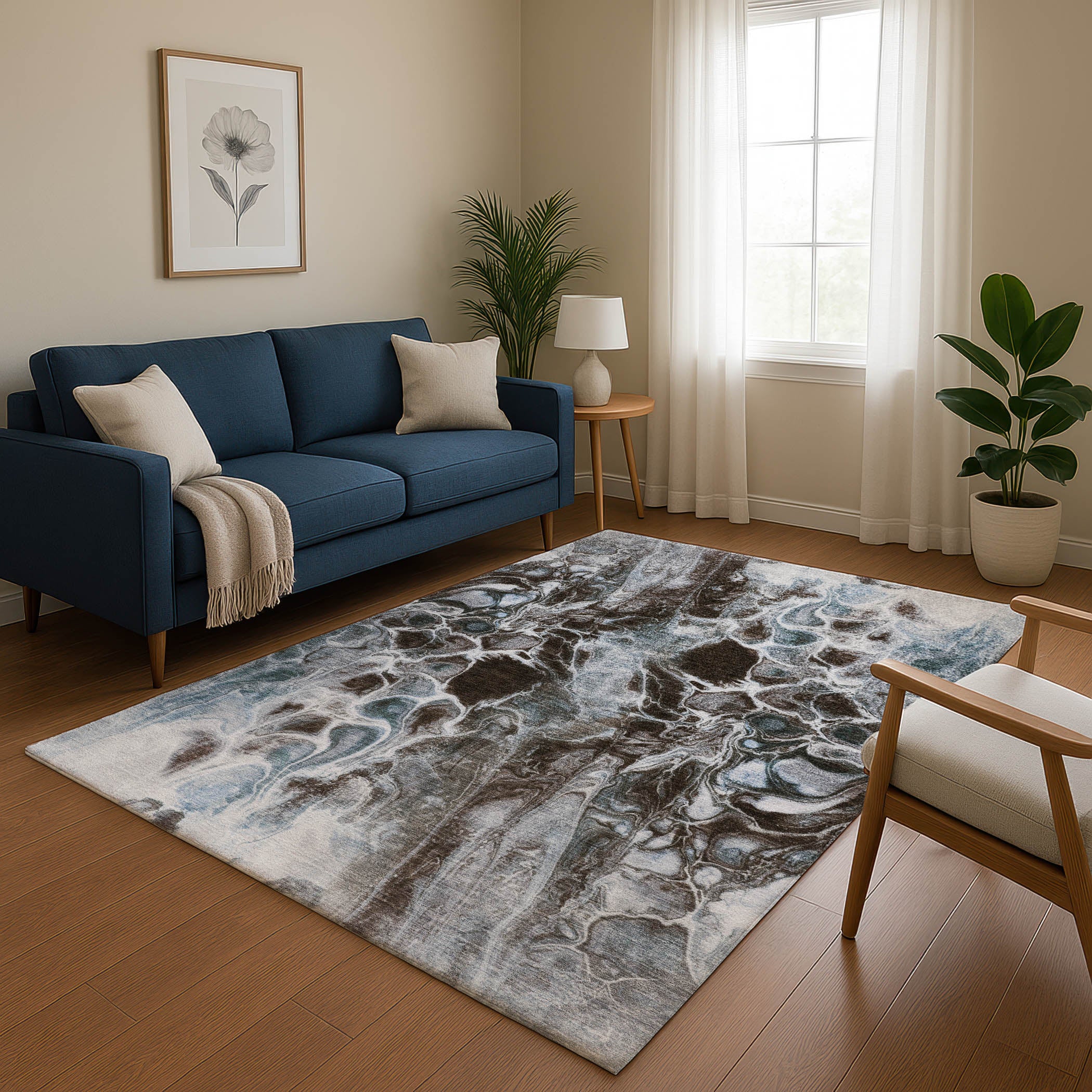 Bogota Machine Washable Transitional Chocolate Brown Rug 2'6" x 3'10" #shape_Rectangle