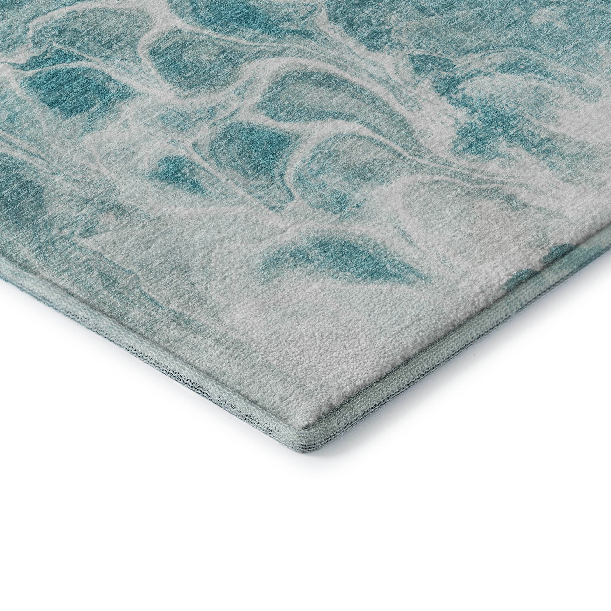 Bogota Machine Washable Transitional Teal Rug 1'8" x 2'6" #shape_Rectangle