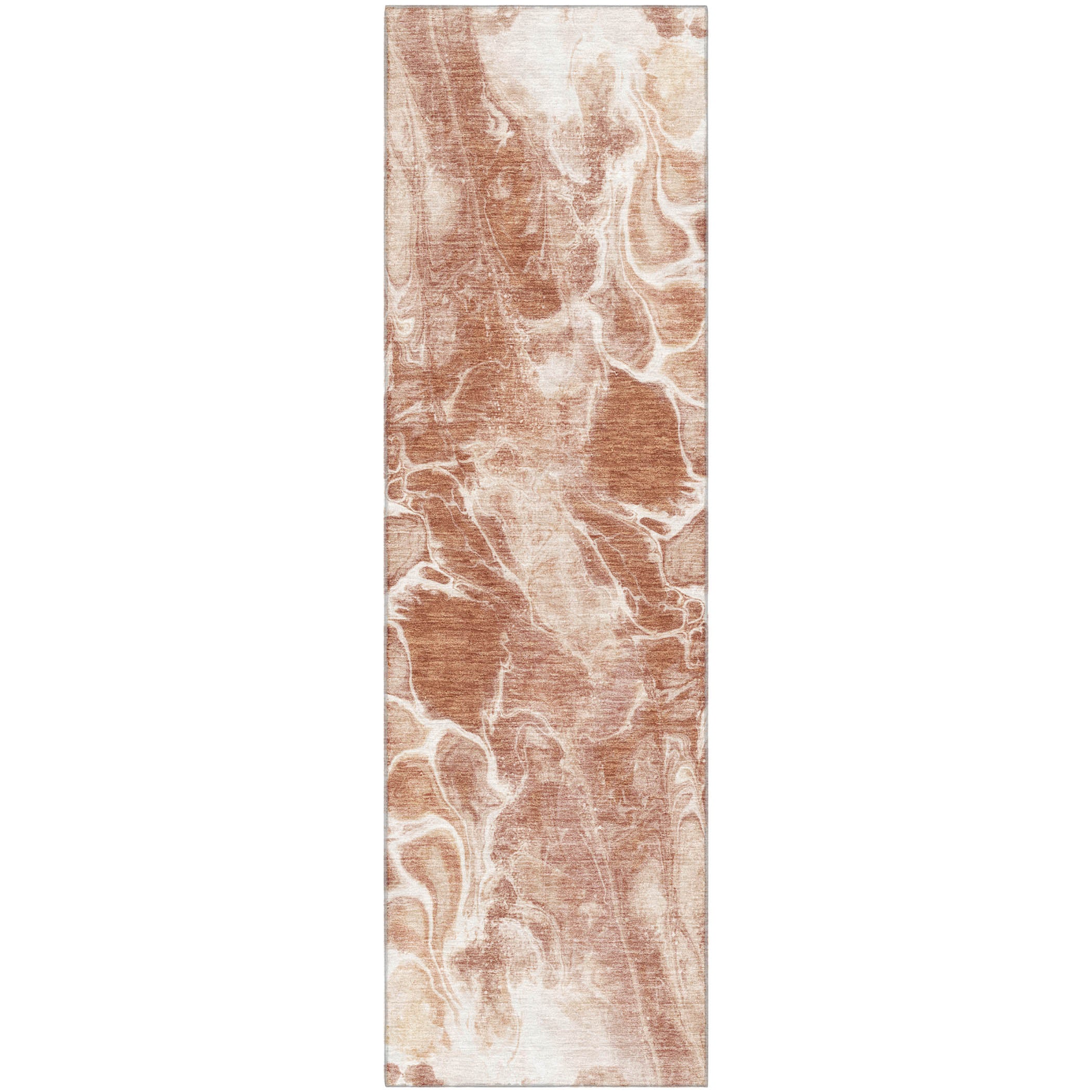 Bogota Machine Washable Transitional Terracotta Orange Rug 2'3" x 7'6" #shape_Runner