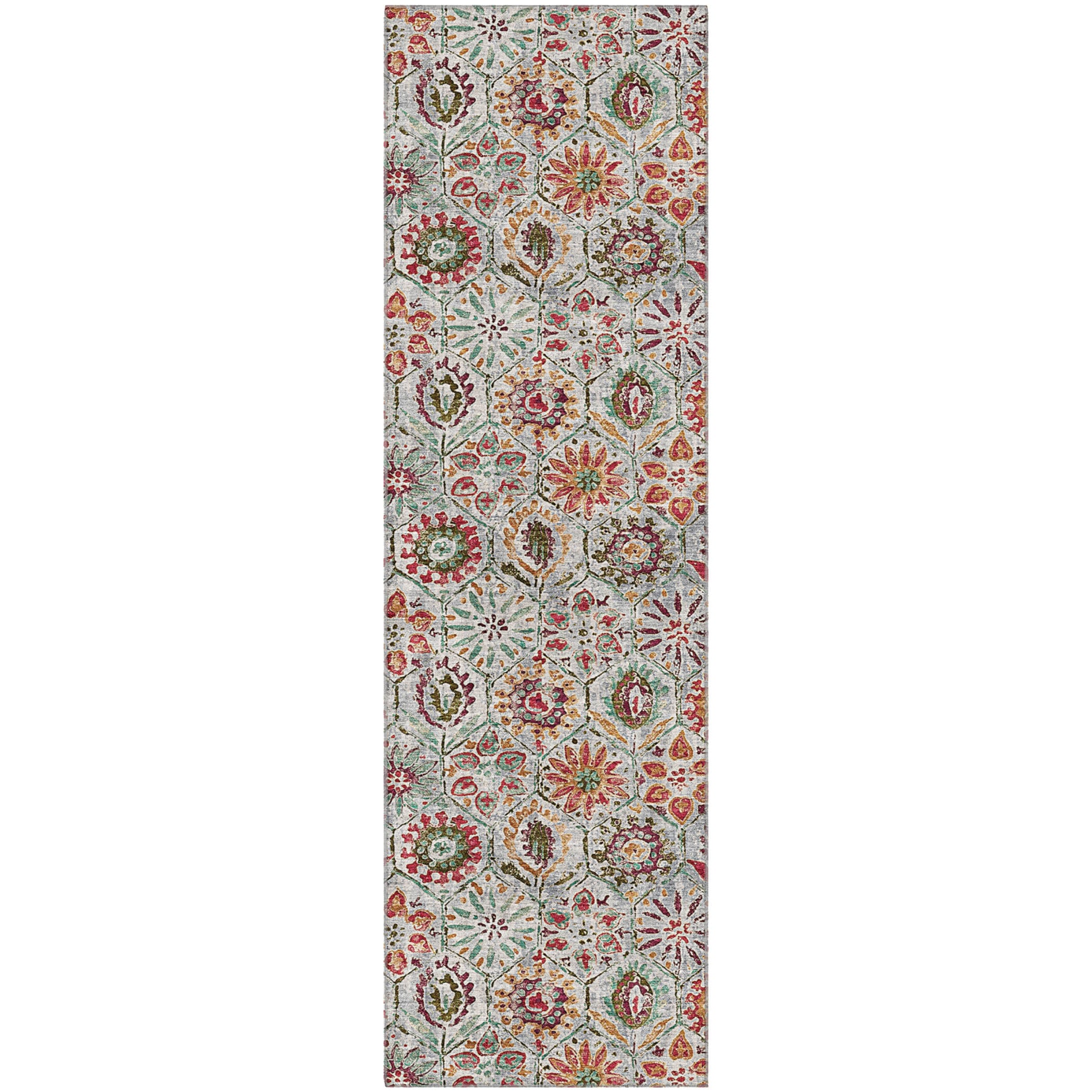 Split Machine Washable Transitional Paprika Orange Rug 2'3" x 7'6" #shape_Runner