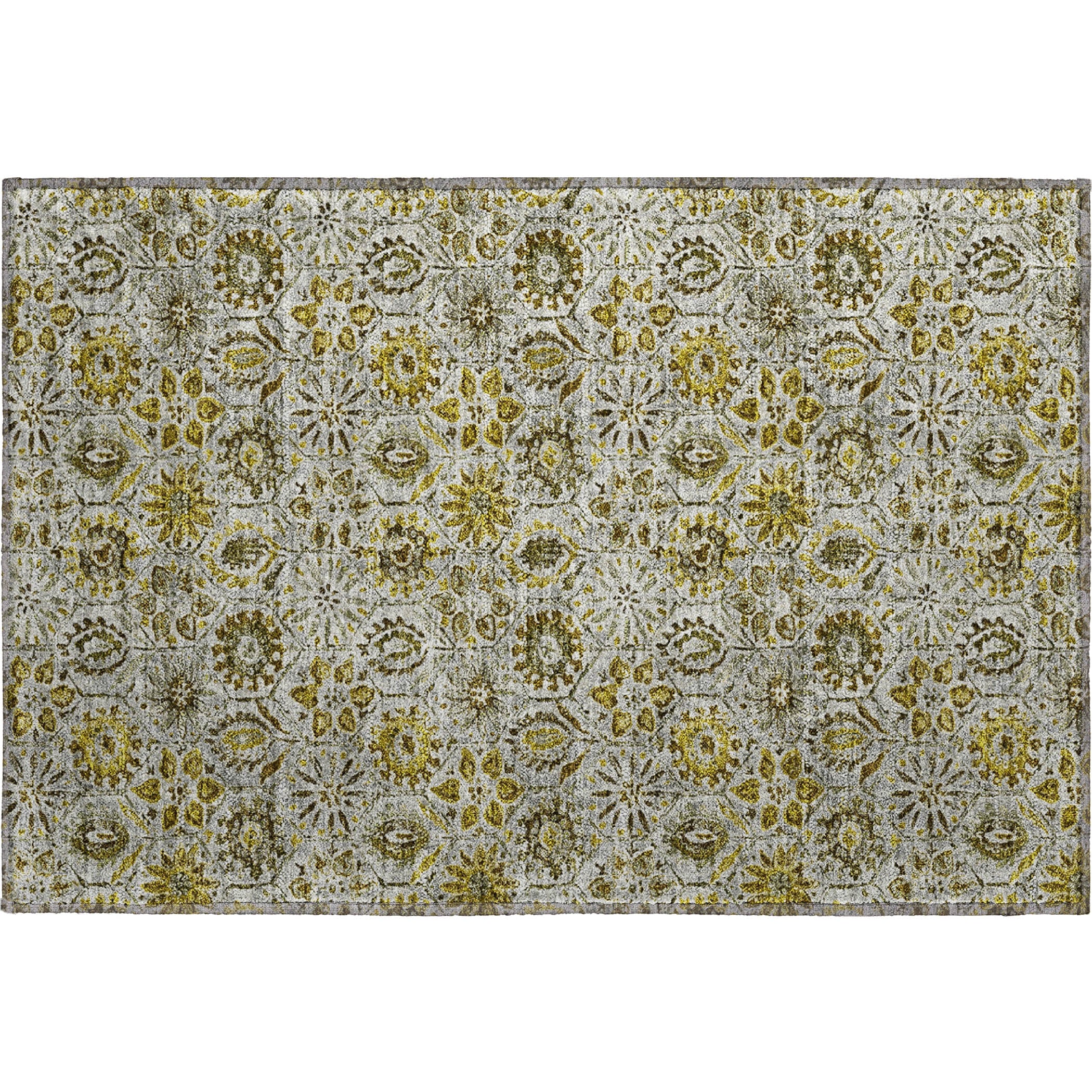 Split Machine Washable Transitional Pewter Gray Rug 1'8" x 2'6" #shape_Rectangle
