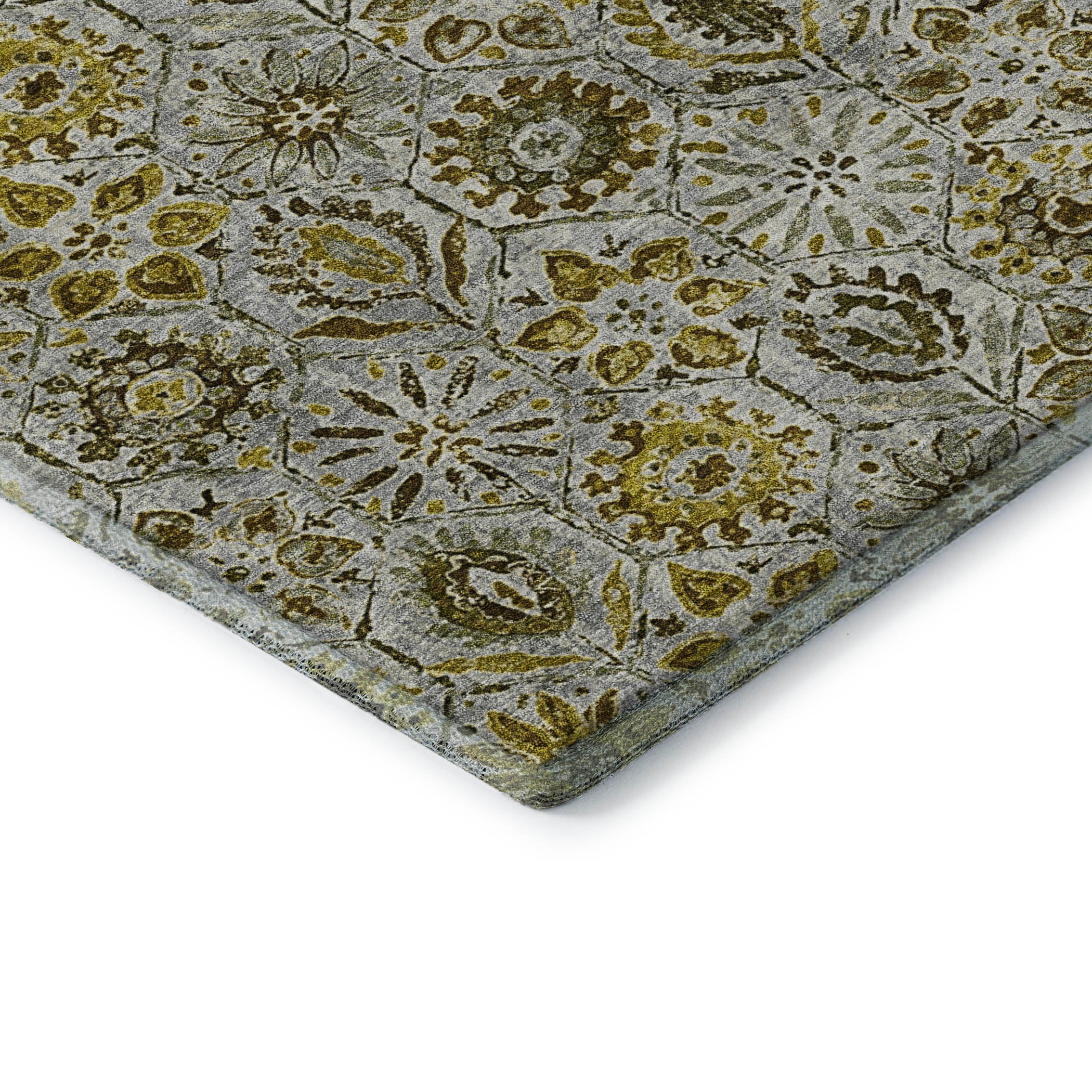 Split Machine Washable Transitional Pewter Gray Rug 1'8" x 2'6" #shape_Rectangle