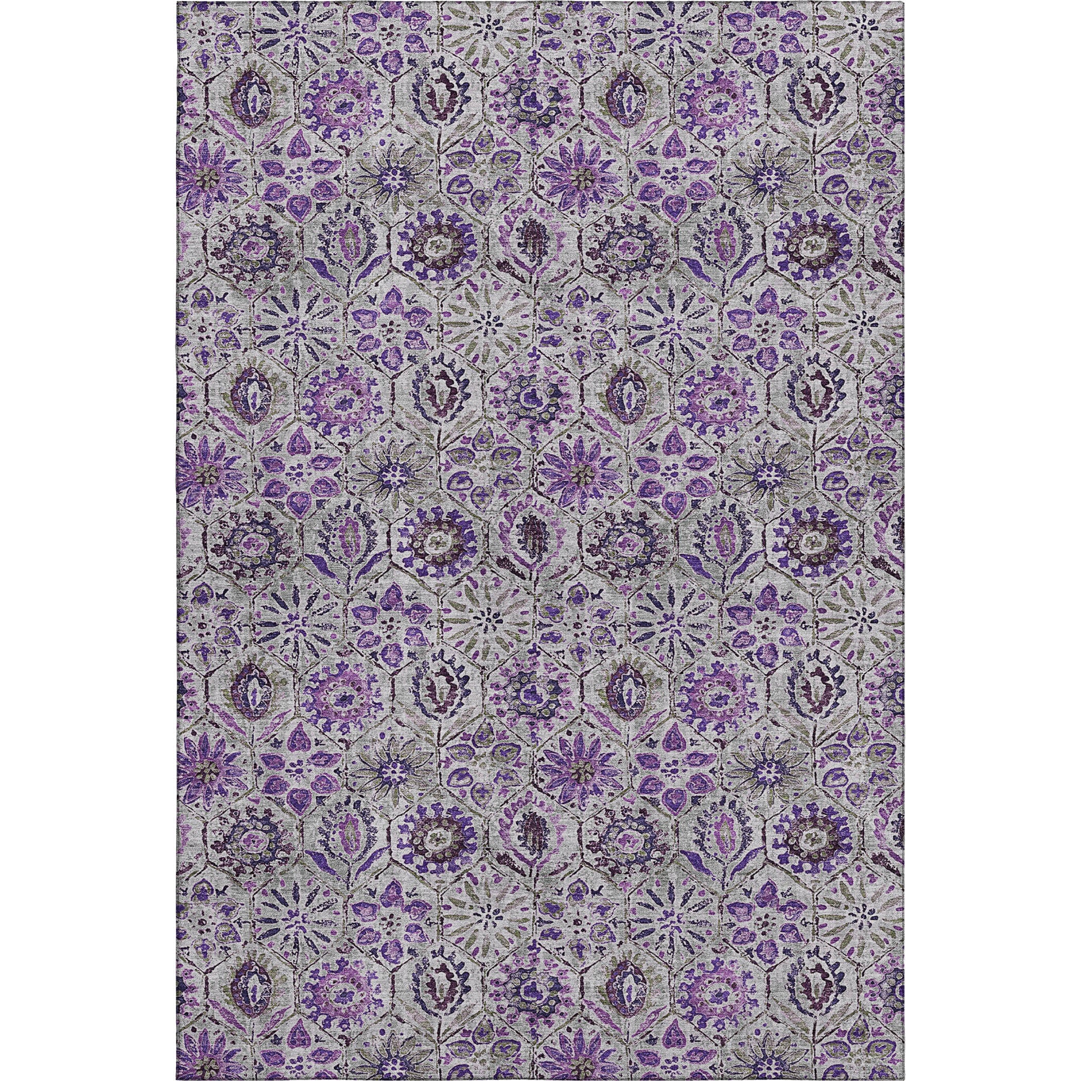 Split Machine Washable Transitional Purple Rug 2'6" x 3'10" #shape_Rectangle