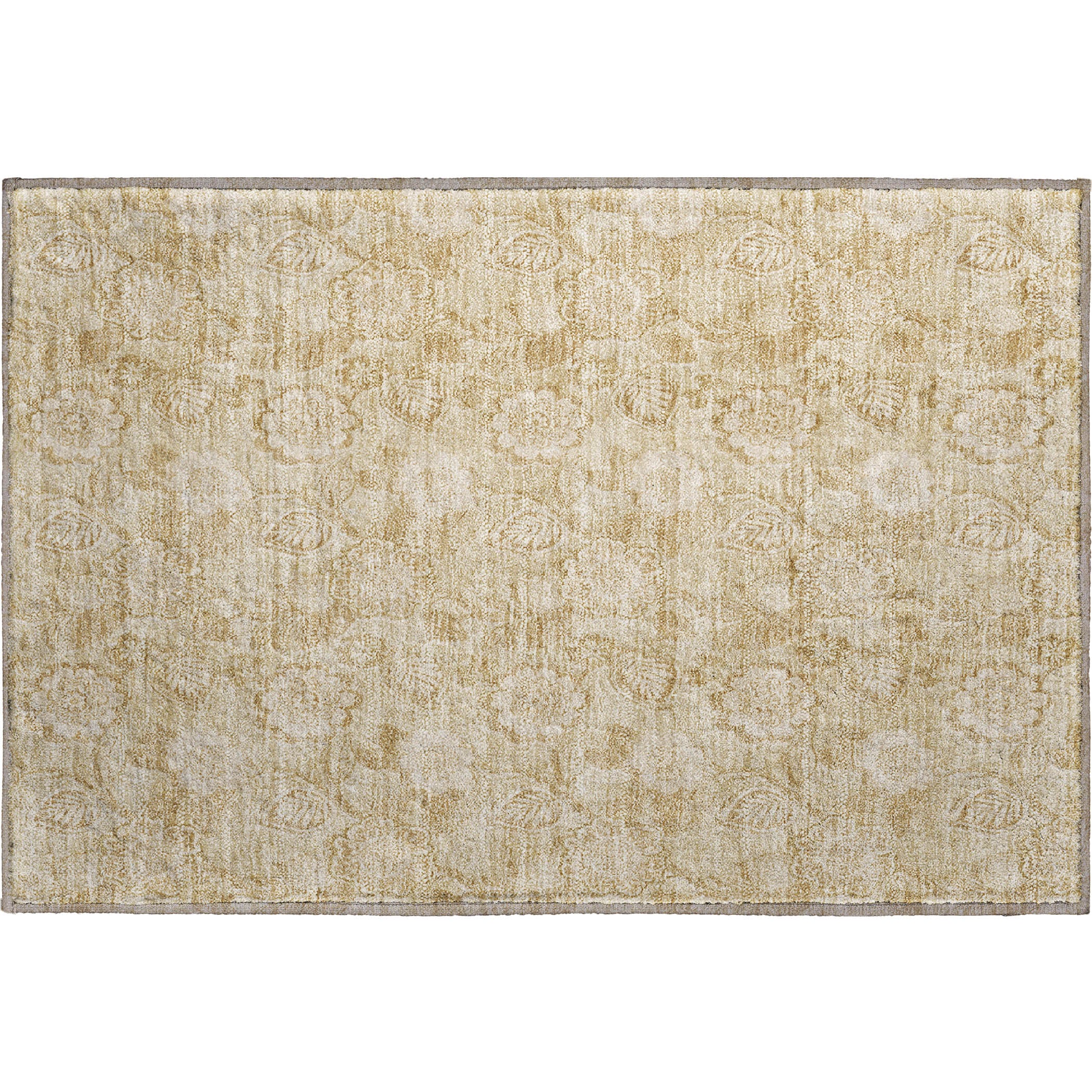 Mdina Machine Washable Transitional Beige Brown Rug 1'8" x 2'6" #shape_Rectangle