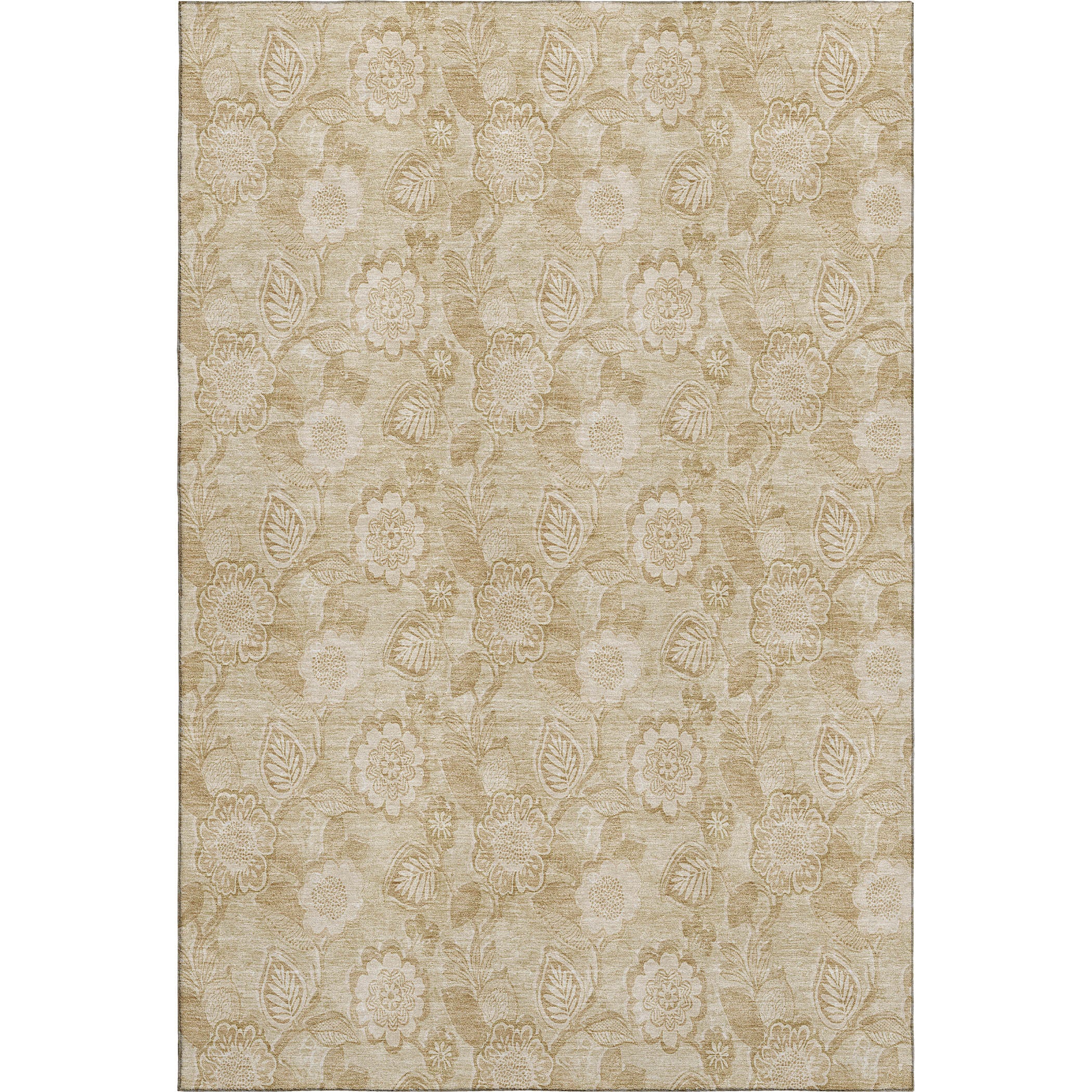 Mdina Machine Washable Transitional Beige Brown Rug 2'6" x 3'10" #shape_Rectangle