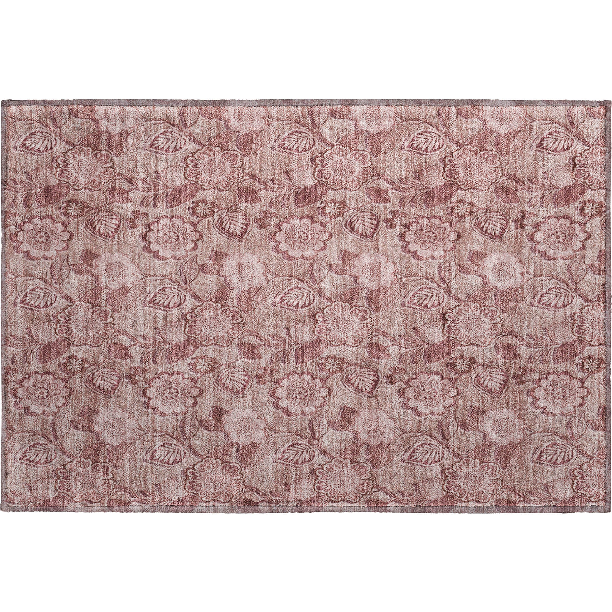 Mdina Machine Washable Transitional Blush Pink Rug 1'8" x 2'6" #shape_Rectangle