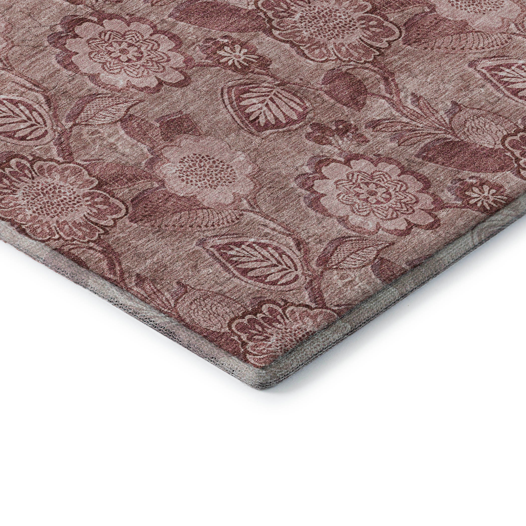 Mdina Machine Washable Transitional Blush Pink Rug 1'8" x 2'6" #shape_Rectangle