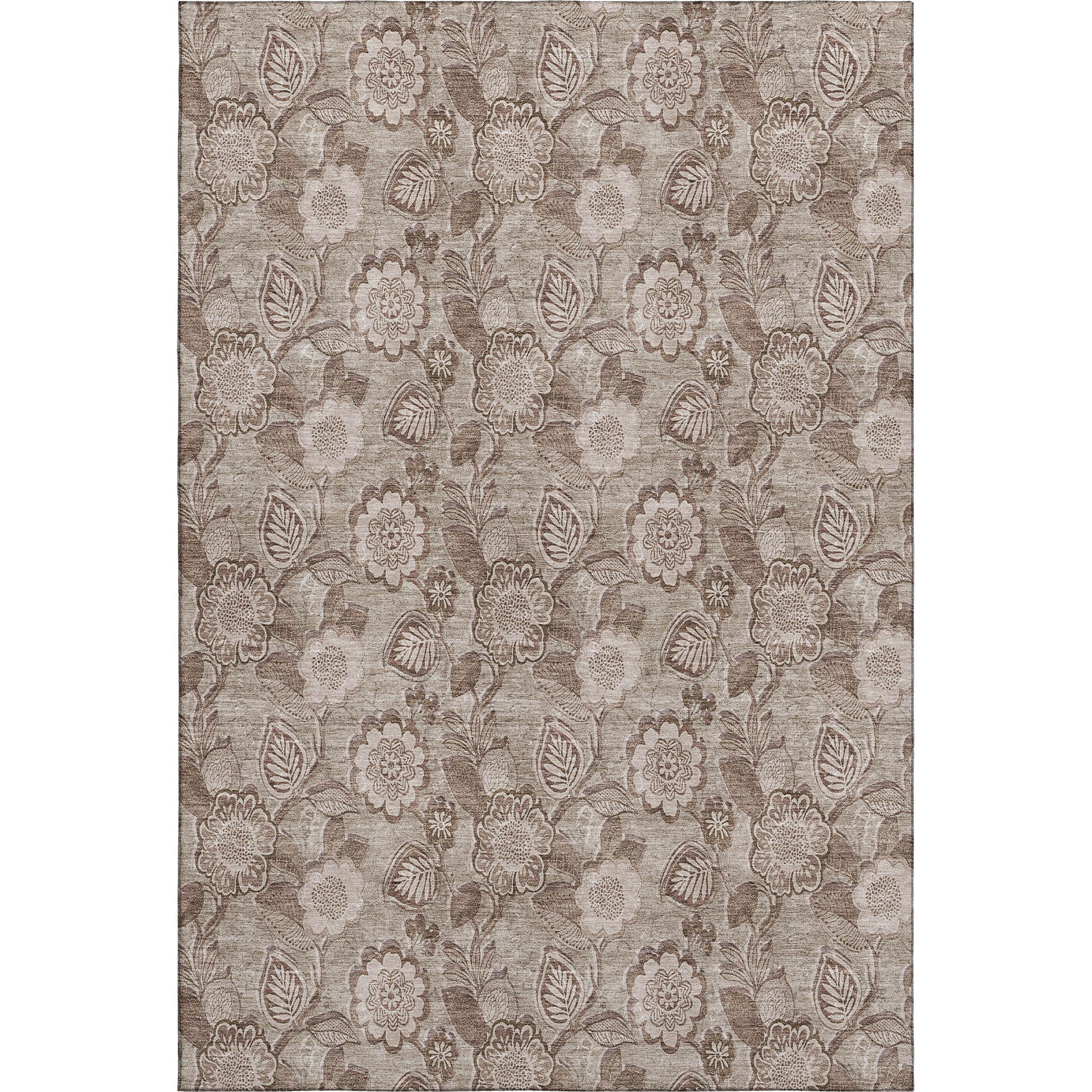 Mdina Machine Washable Transitional Brown Rug 2'6" x 3'10" #shape_Rectangle