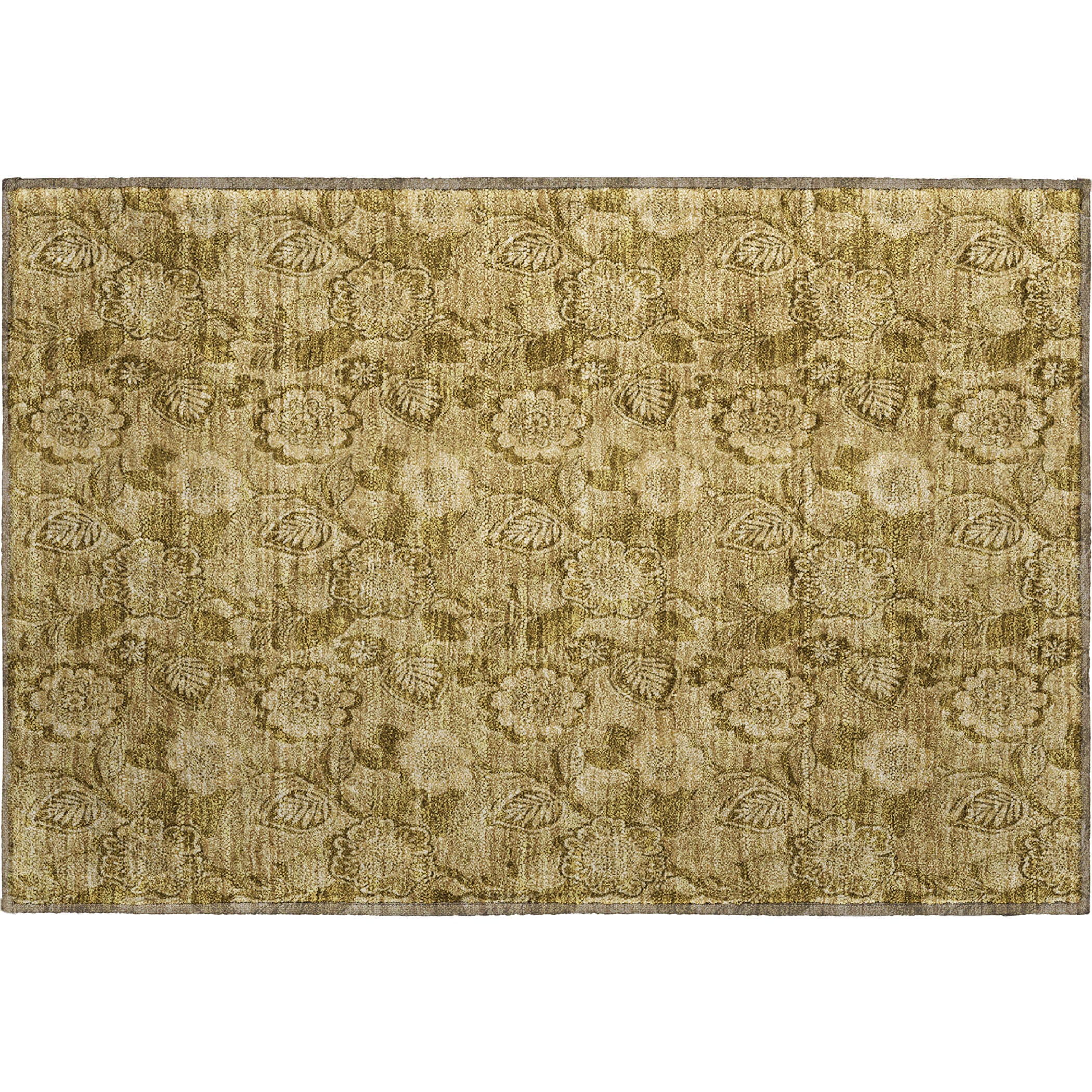 Mdina Machine Washable Transitional Mocha Brown Rug 1'8" x 2'6" #shape_Rectangle