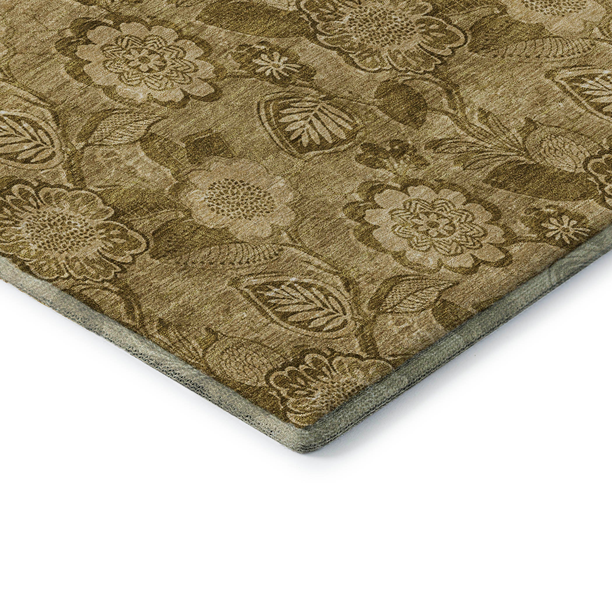 Mdina Machine Washable Transitional Mocha Brown Rug 1'8" x 2'6" #shape_Rectangle