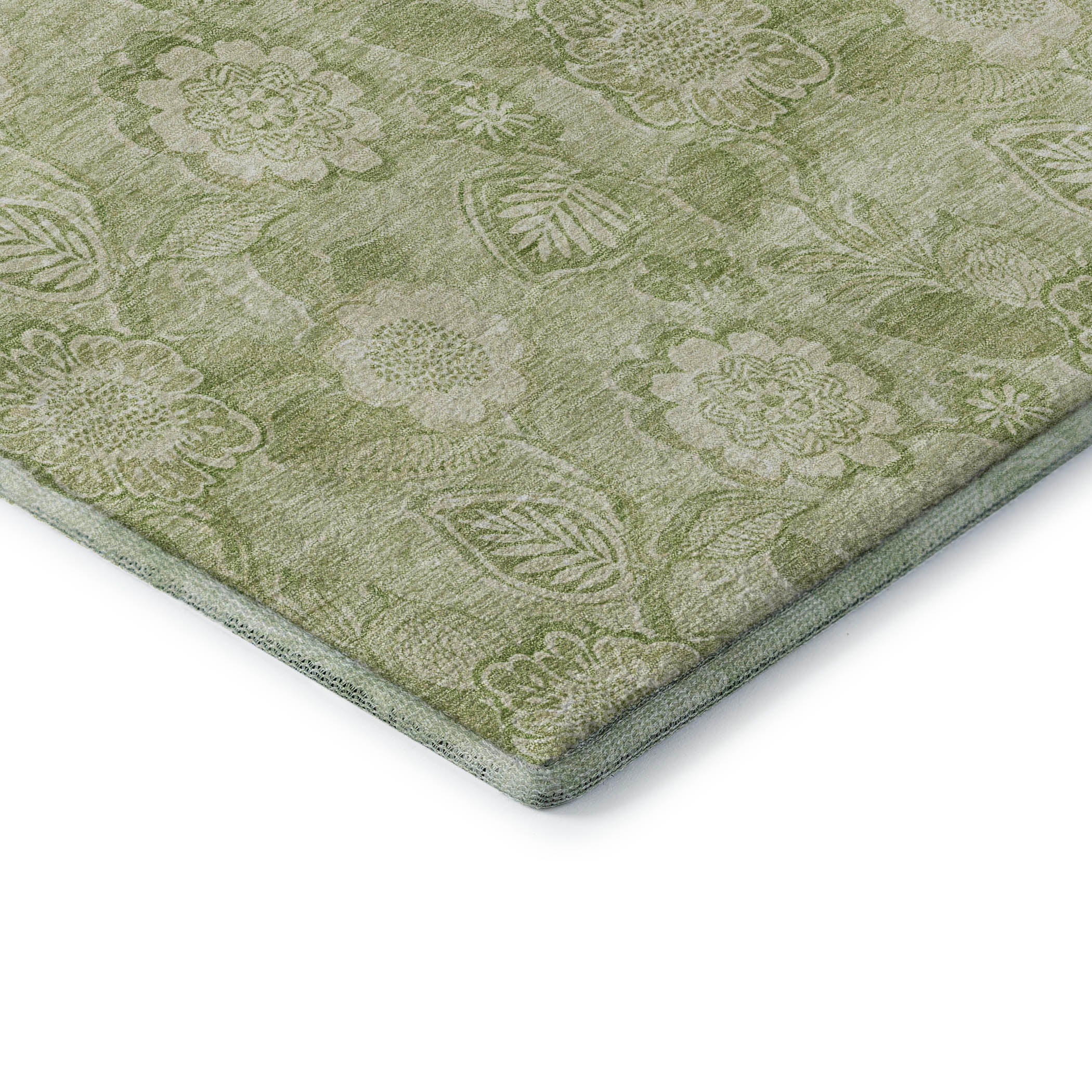 Mdina Machine Washable Transitional Sage Green Rug 1'8" x 2'6" #shape_Rectangle